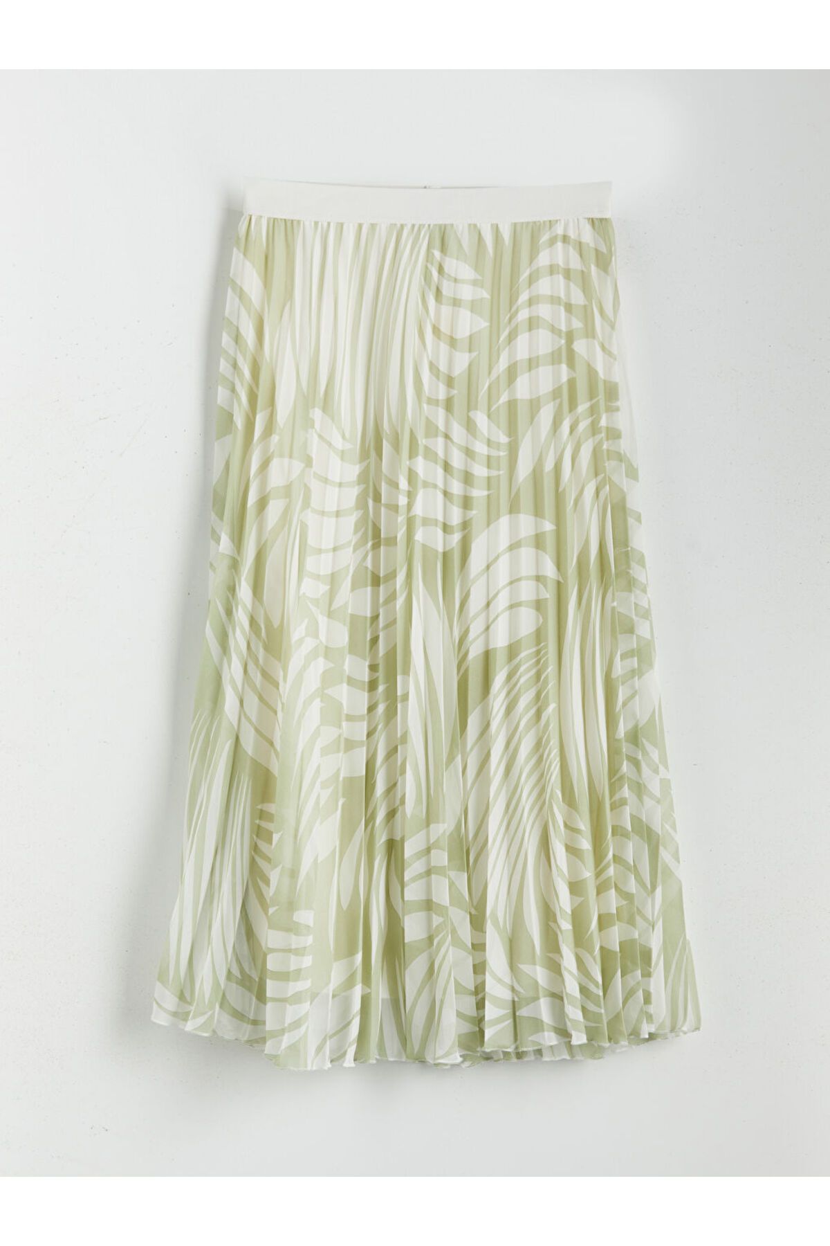 LC Waikiki-Lcw Waist Elastic Patterned Chiffon Pleated Skirt Fast Fashion 5