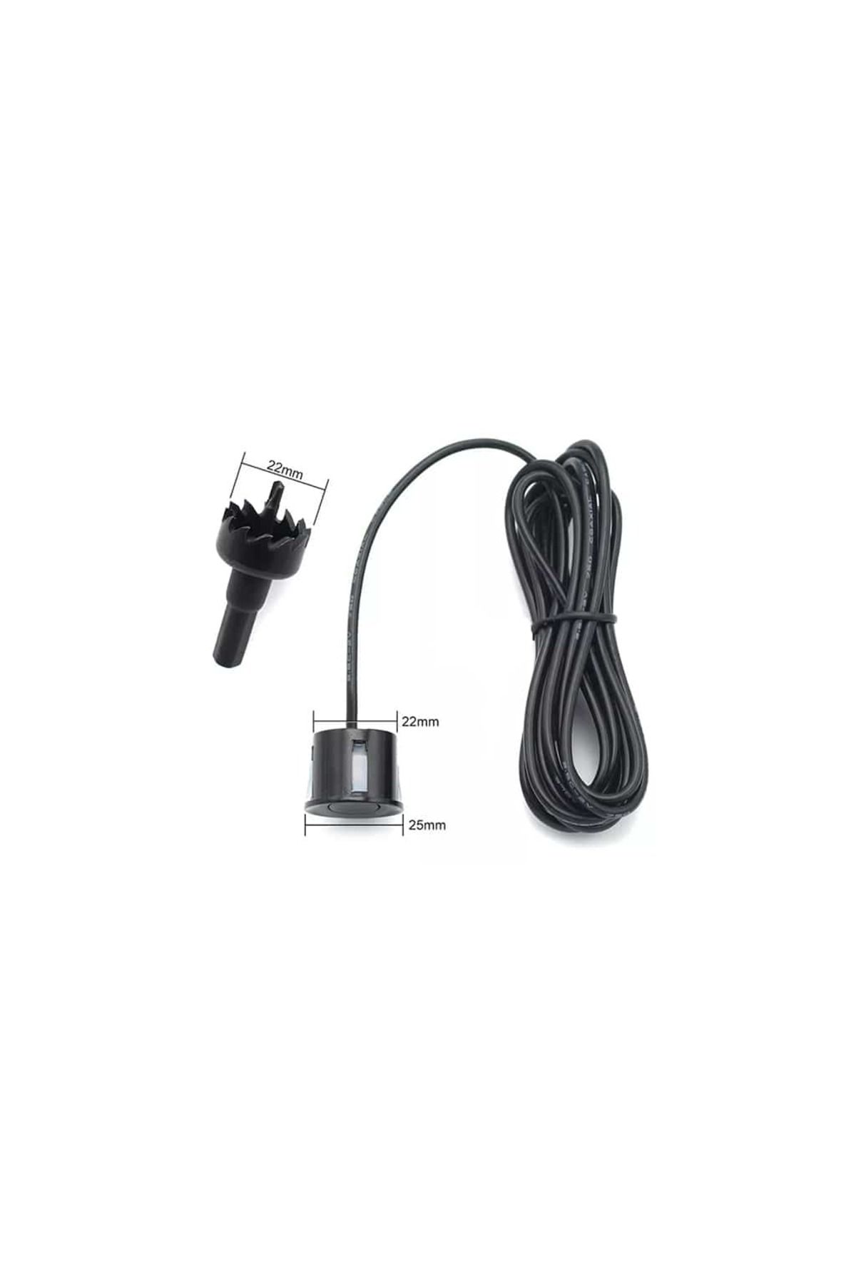 AUTOREY-Black front+rear parking sensors with 8 sensors, display and audible warning 5
