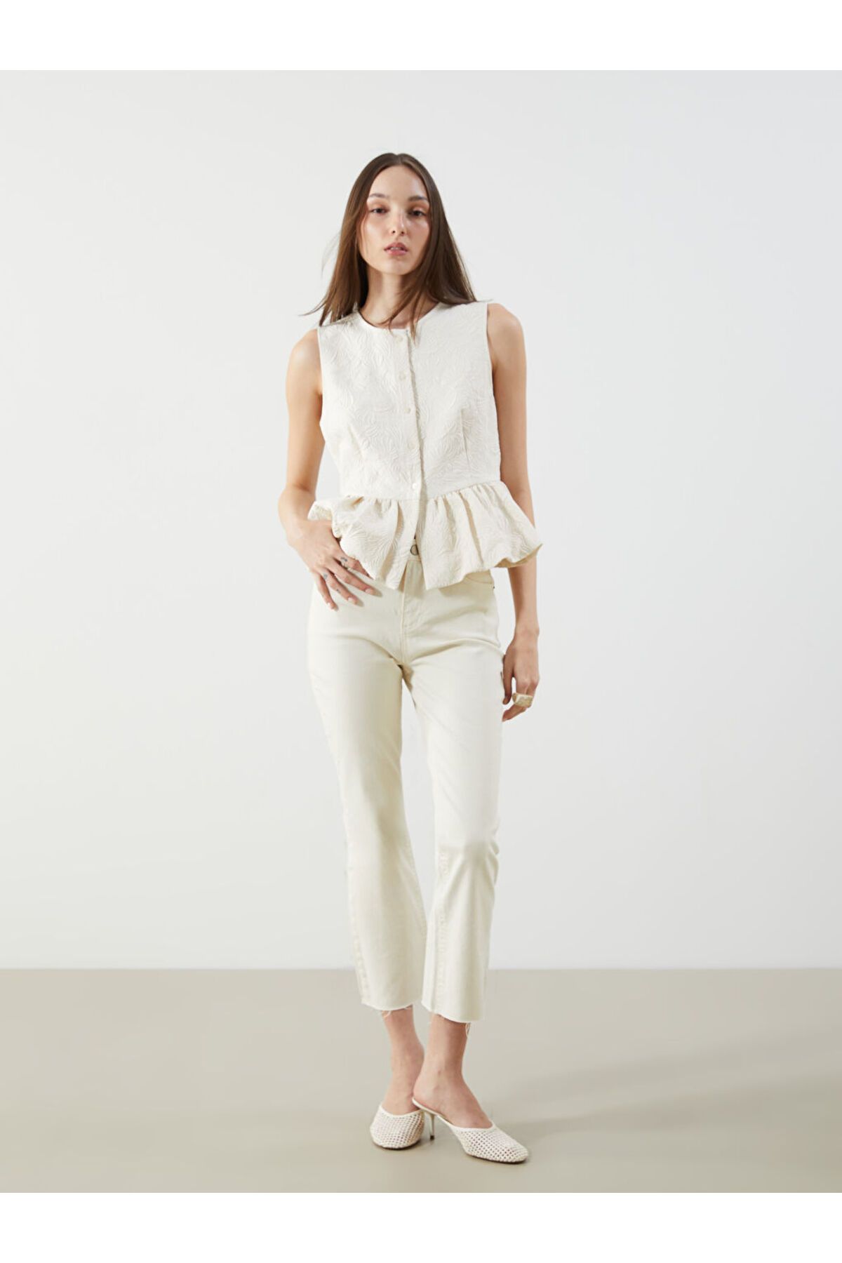 LC Waikiki Yeni Sezon Crop Flare Kadin Jean Pantolon - S5PE29Z8