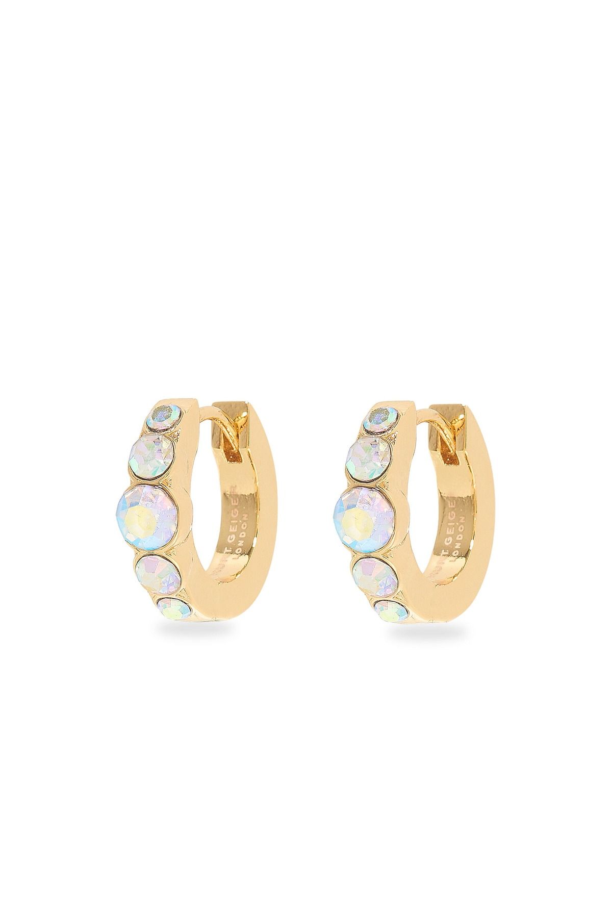 Kurt Geiger Gem Huggie Hoops 1.5x1.5 cm Renkli Küçük Halka Küpeler, Şık ve Zarif Tasarım