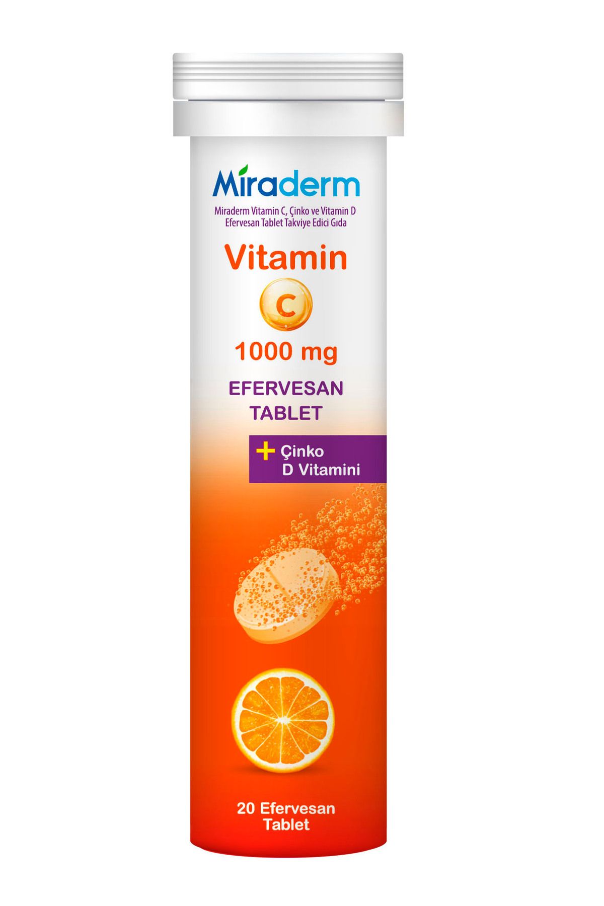 Miraderm C Vitamini 3 Lü Etki 1000 Mg 20 Efervesan