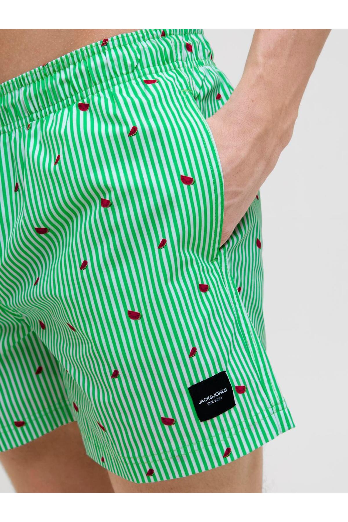 شورت مایو شنا راه راه مردانه - مائویی مردانه راه راه فاق نرمال | جک اند جونز Jack & Jones 12272933 - تصویر 8