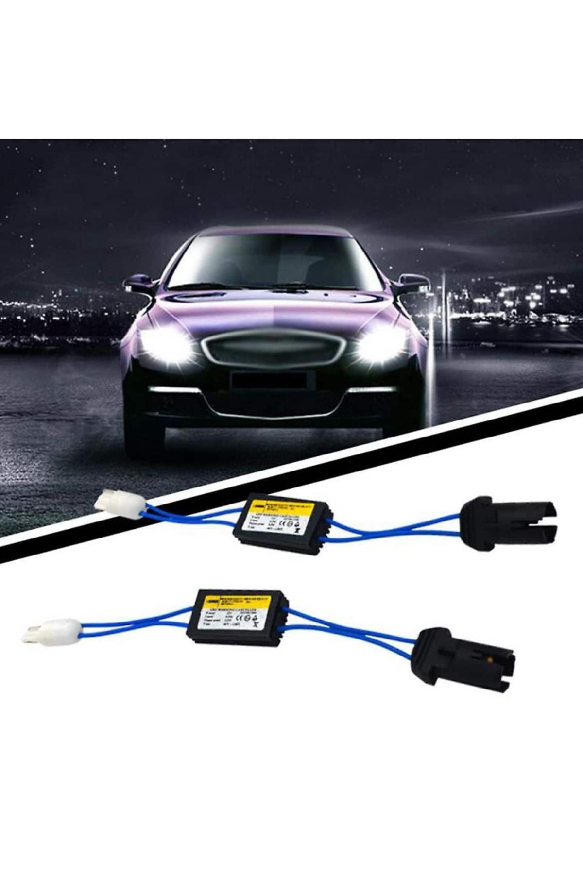 AUTOREY-Set of 2 LED T10 (W5W) 12V - 3.2W Error Cancellers with flexible rubber base, Canbus AutoREY® 3