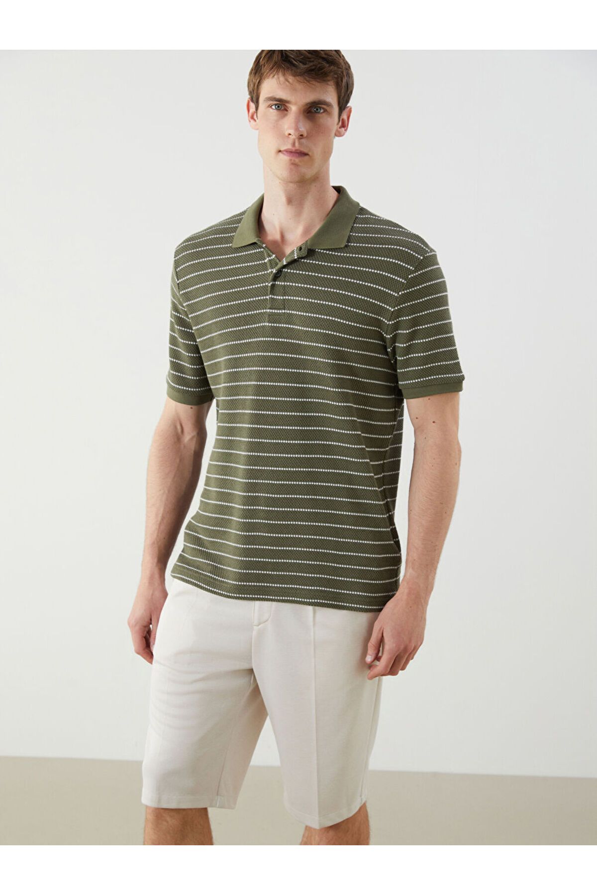 LC Waikiki Yeni Sezon Polo Yaka Cizgili Erkek Tisort - S5J169Z8