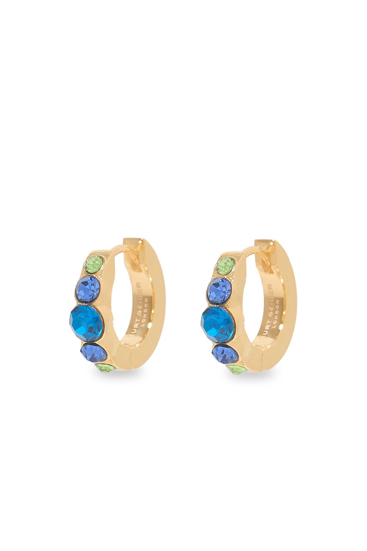 Kurt Geiger Gem Huggie Hoops 1.5x1.5 cm Renkli Küçük Halka Küpeler, Şık ve Zarif Tasarım