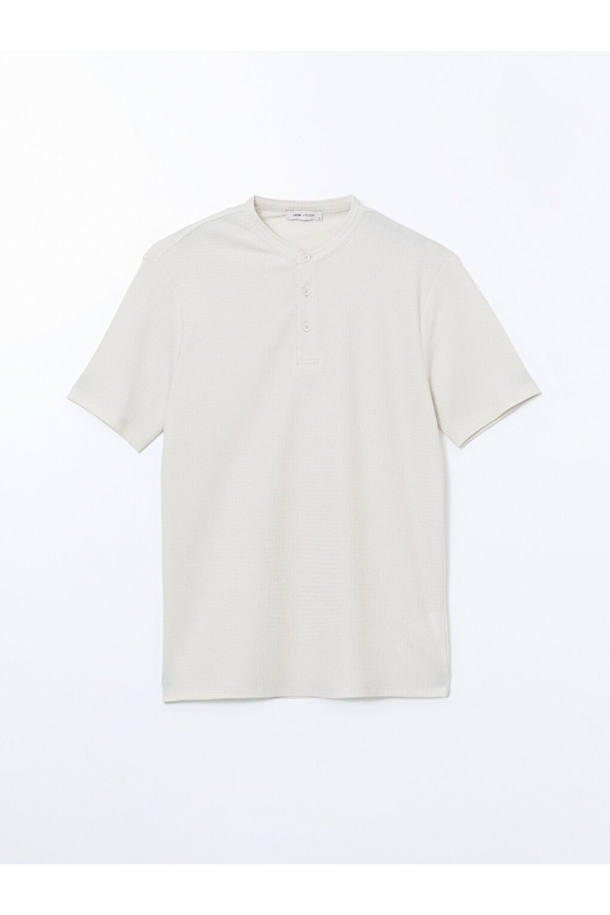 LC Waikiki-Νέα σεζόν Judge Collar Patterned Buttoned Ανδρικό Tisort με υφή - S5G417Z8 5