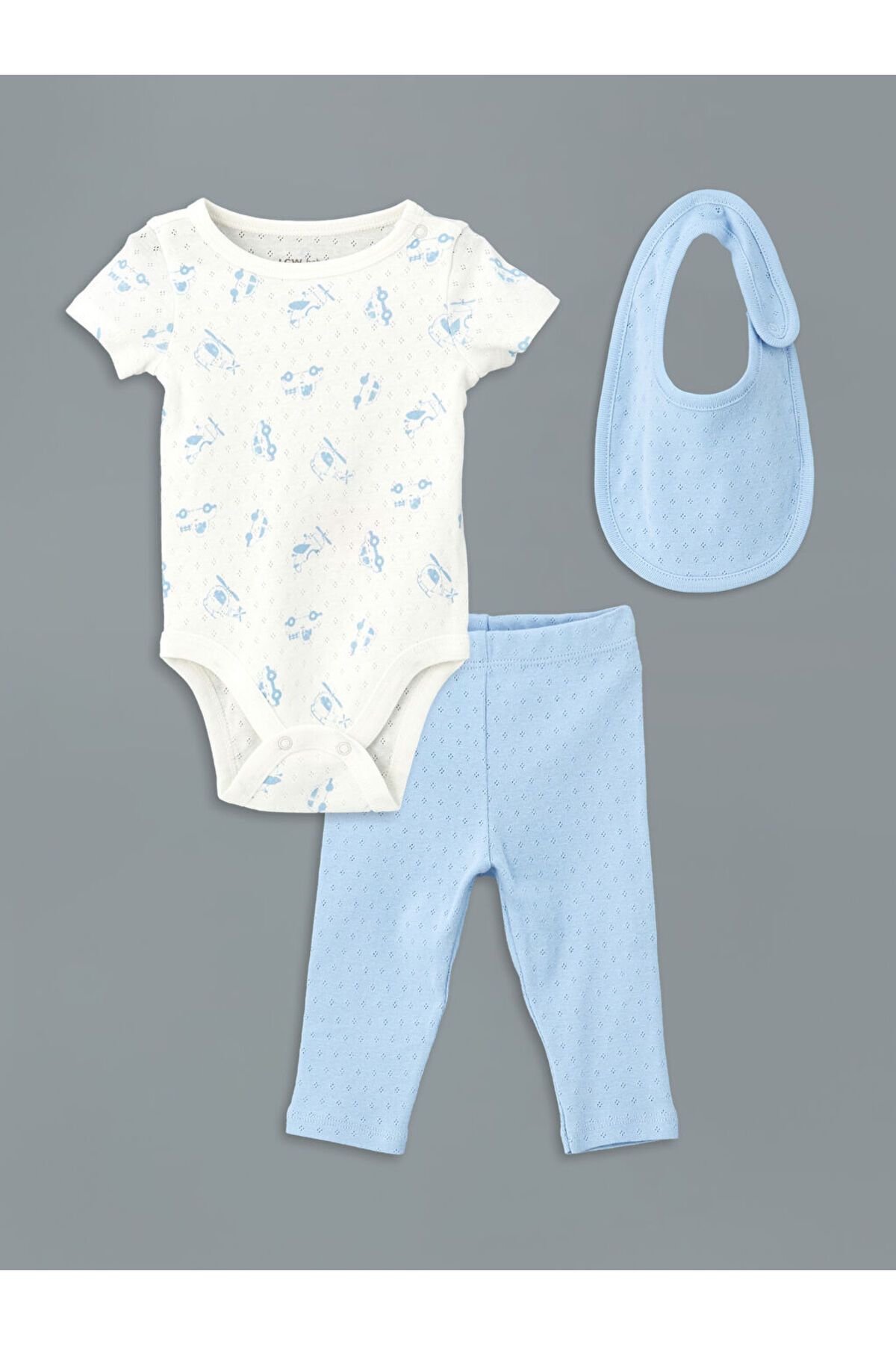 LC Waikiki Yeni Sezon Erkek Bebek Tayt Citcitli Body ve Mama Onlugu 3'lu - S5ES77Z1