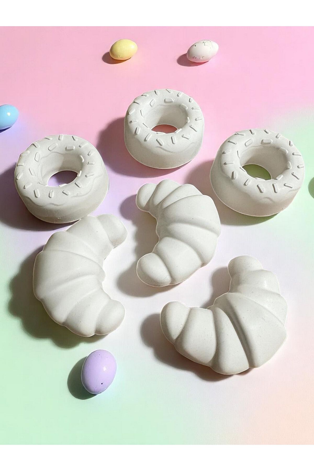 Oyunla Sanat Donut & Kruvasan Taş Boyama Seti Anne ve Çocuk etkinliği El Becerisi Gelişimi