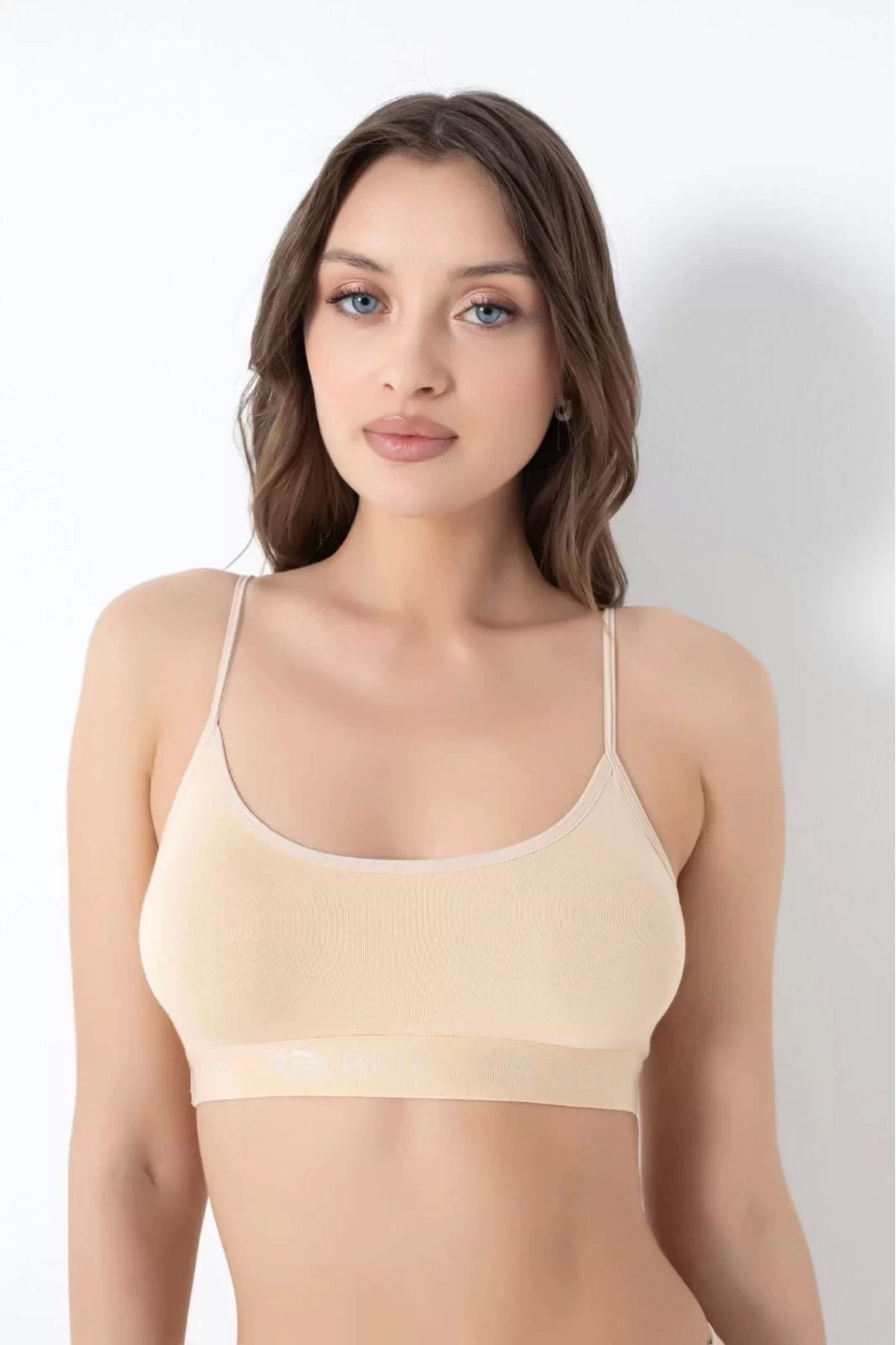 Modafiks G-Box 940 Bambu İnce Askılı Pedli Büstiyer - Ten - 4XL