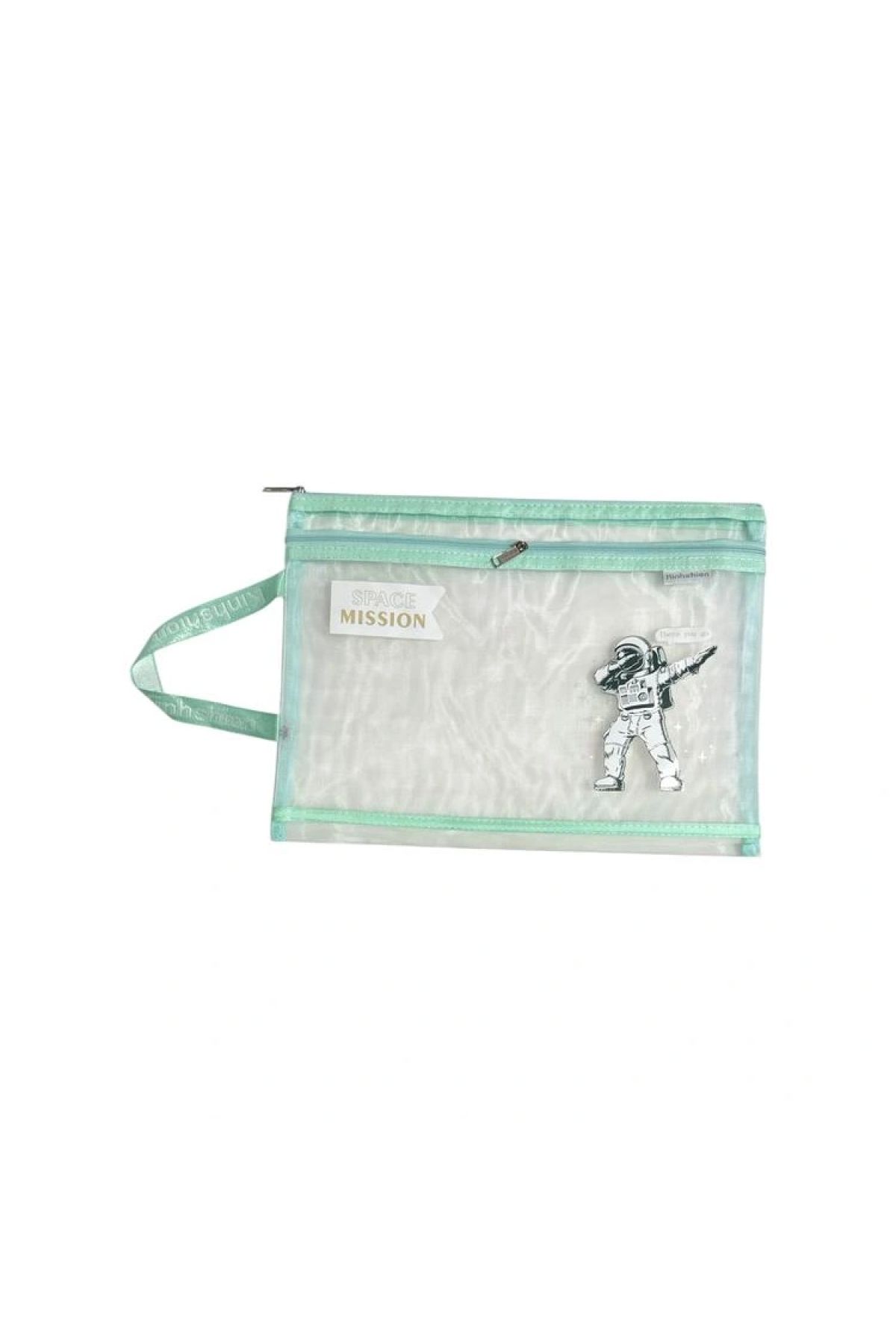 Odak-A4214 Double Zippered Astronaut Handle Mesh A4 Bag (Mesh File) - Single 3