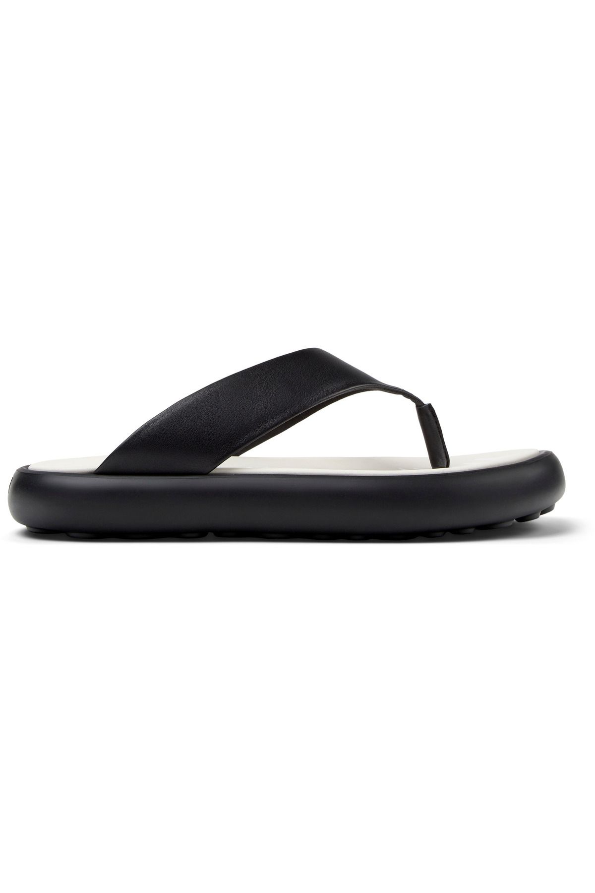 CAMPER-Men's Black Flip-Flops With Hook-And-Loop Strap Lightweight Non-Slip Unique Design Twins 2