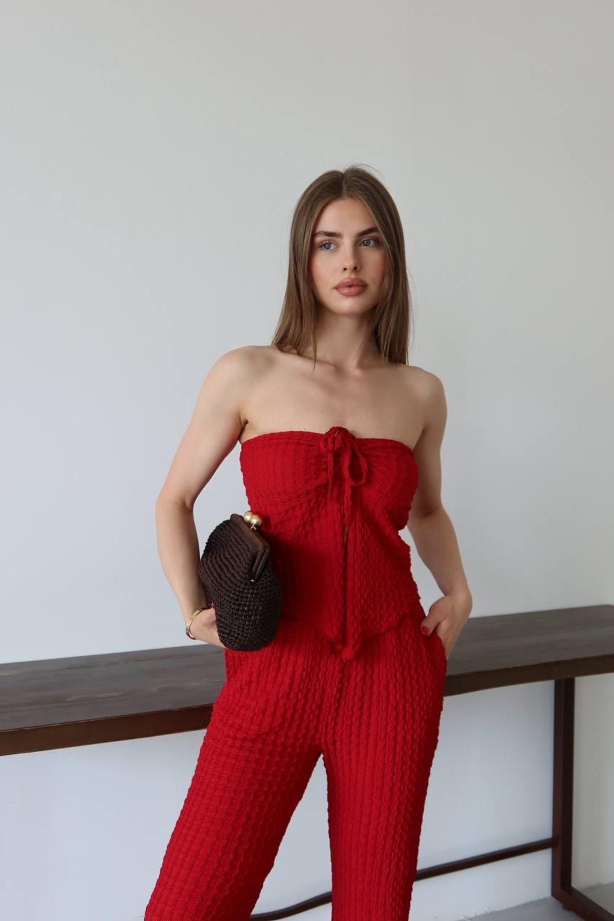 Ekim Store Straplez Gofre İkili Takım