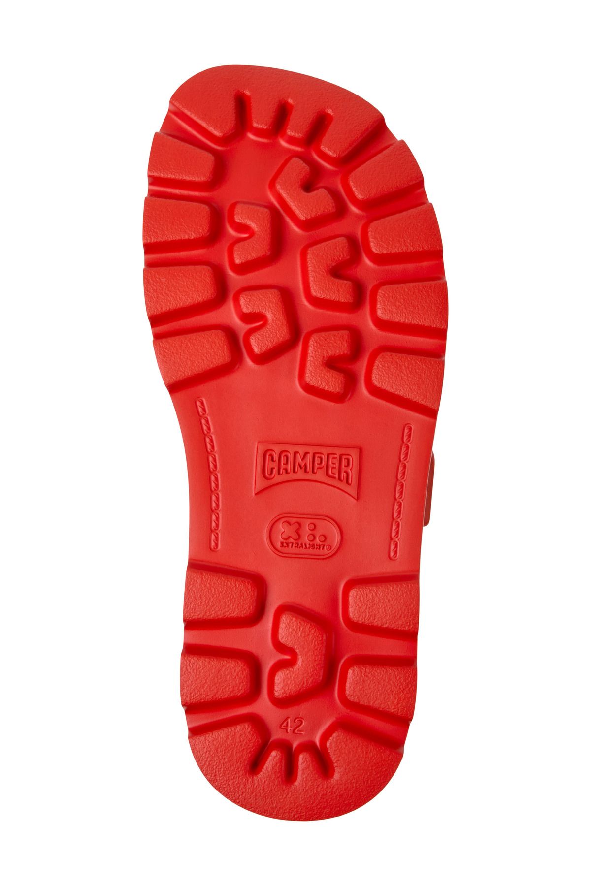 CAMPER-Men's Red Dual Strap Hook and Loop Slippers Lightweight Durable Soft Sole Brutus 5