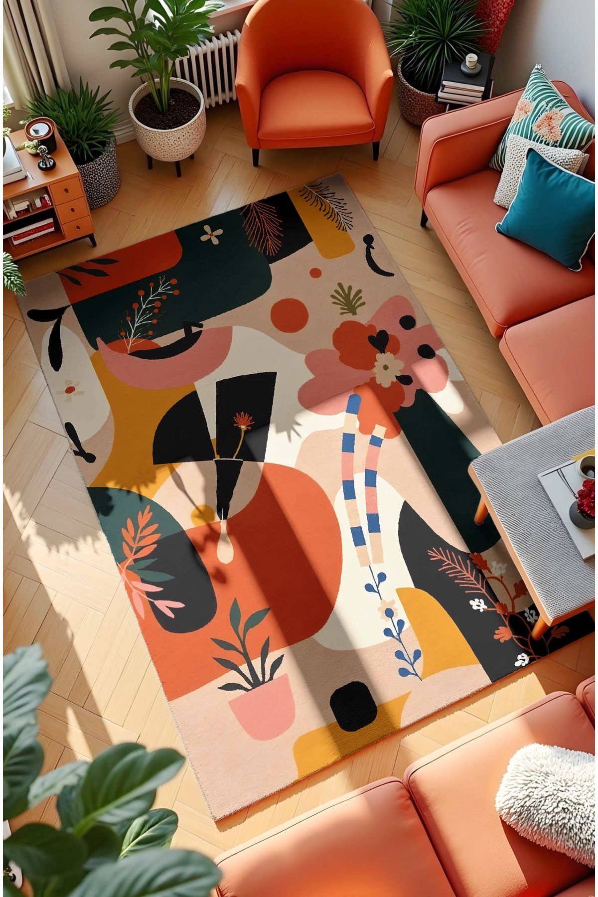 MUN HOME Modern renkli modern Desenli Dokuma Taban Dijital Baskılı Halı kilim