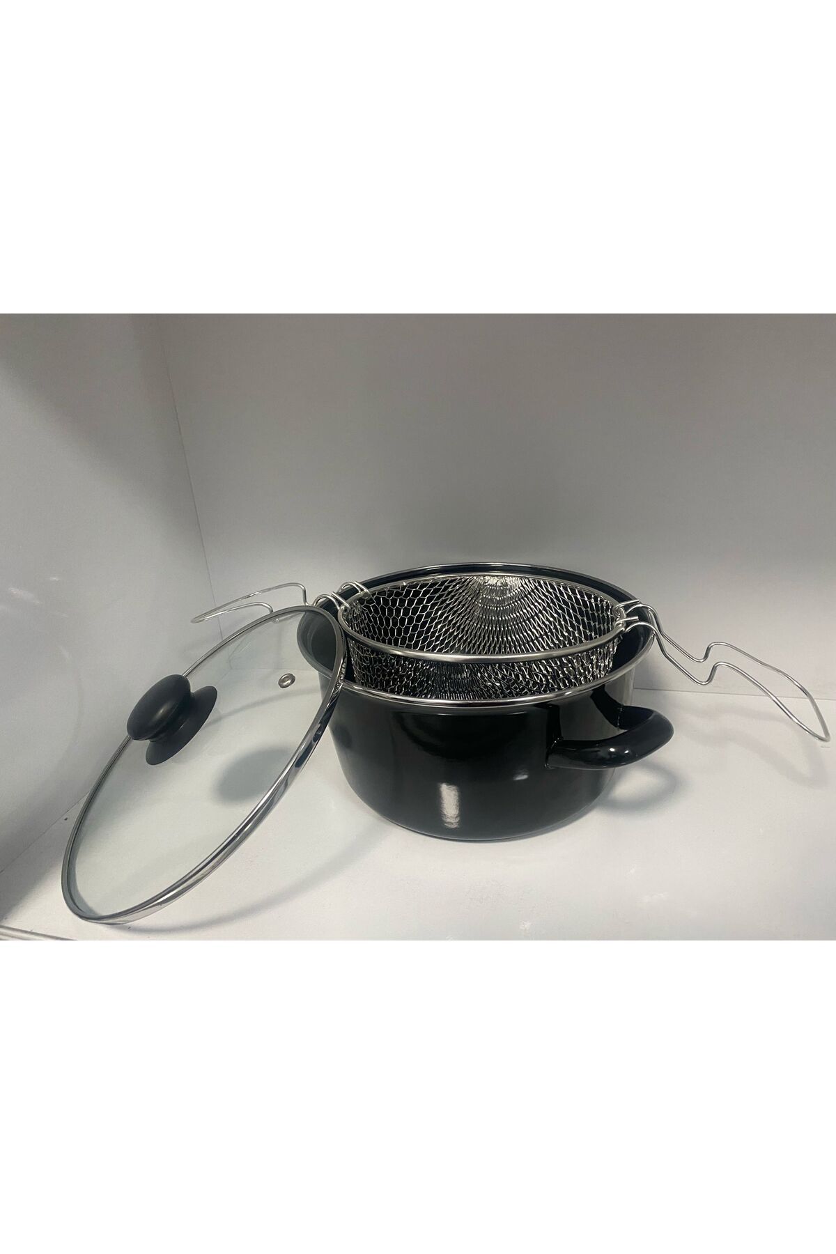 BYKARDELEN BYKARDLEEN CAM KAPAK EMAYE KIZARTMA TENCERE 22 CM