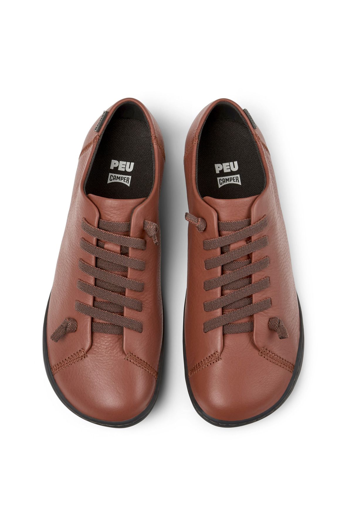 CAMPER-Women's Red Elastic Lace-Up Daily Shoes Soft Sole Comfortable Hook And Loop Peu 3