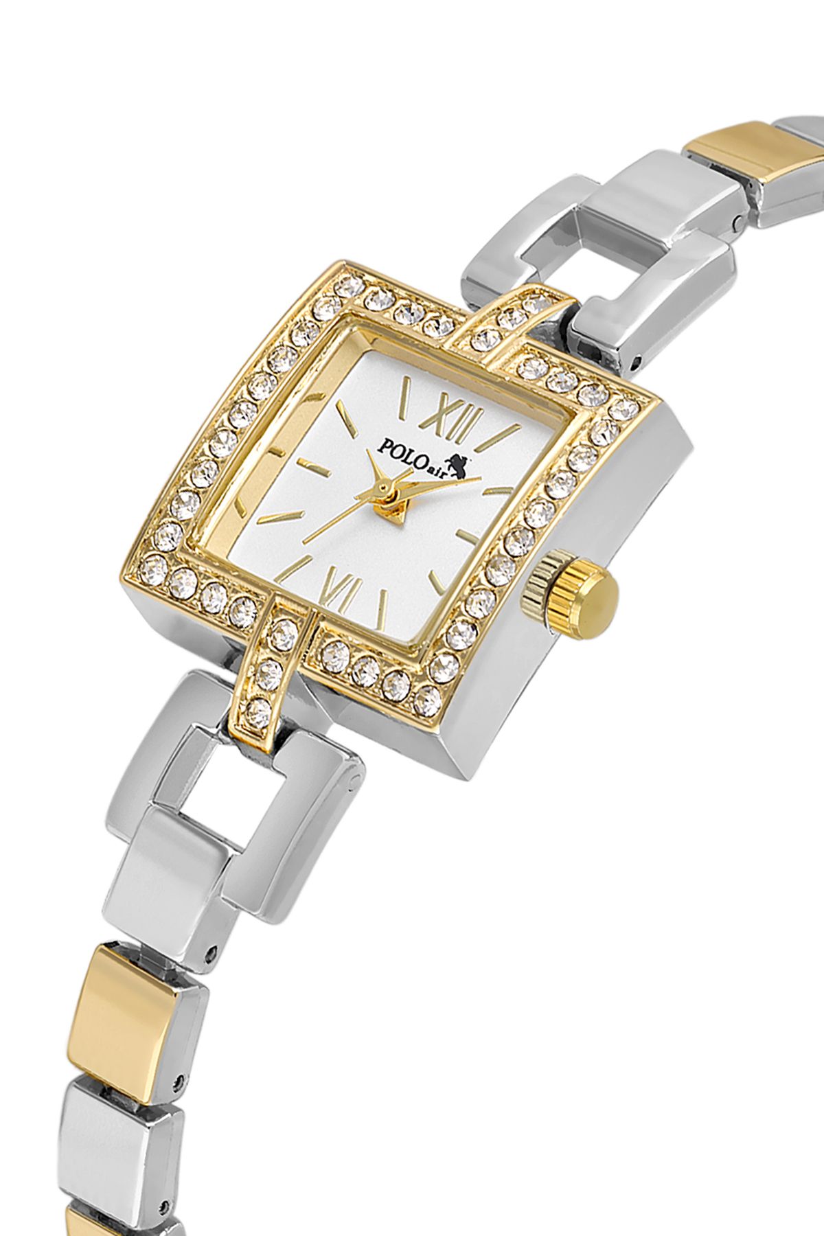 Polo Air Kare Kasa Kadın Kol Saati Gümüş Gold Renk PL-1544B3x