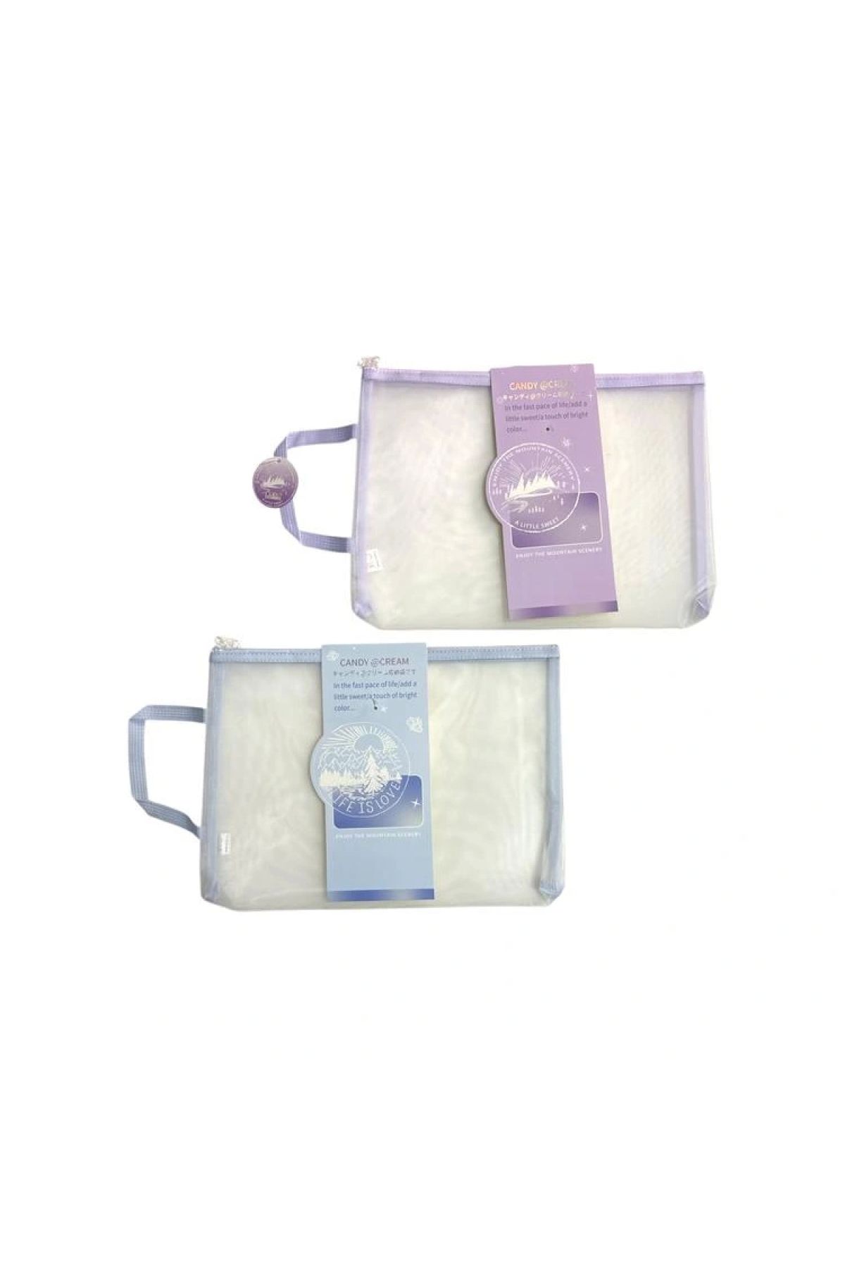 Odak-Mw74101 Zippered Pastel Color Handle Mesh A4 Bag (Mesh File) - Single 3
