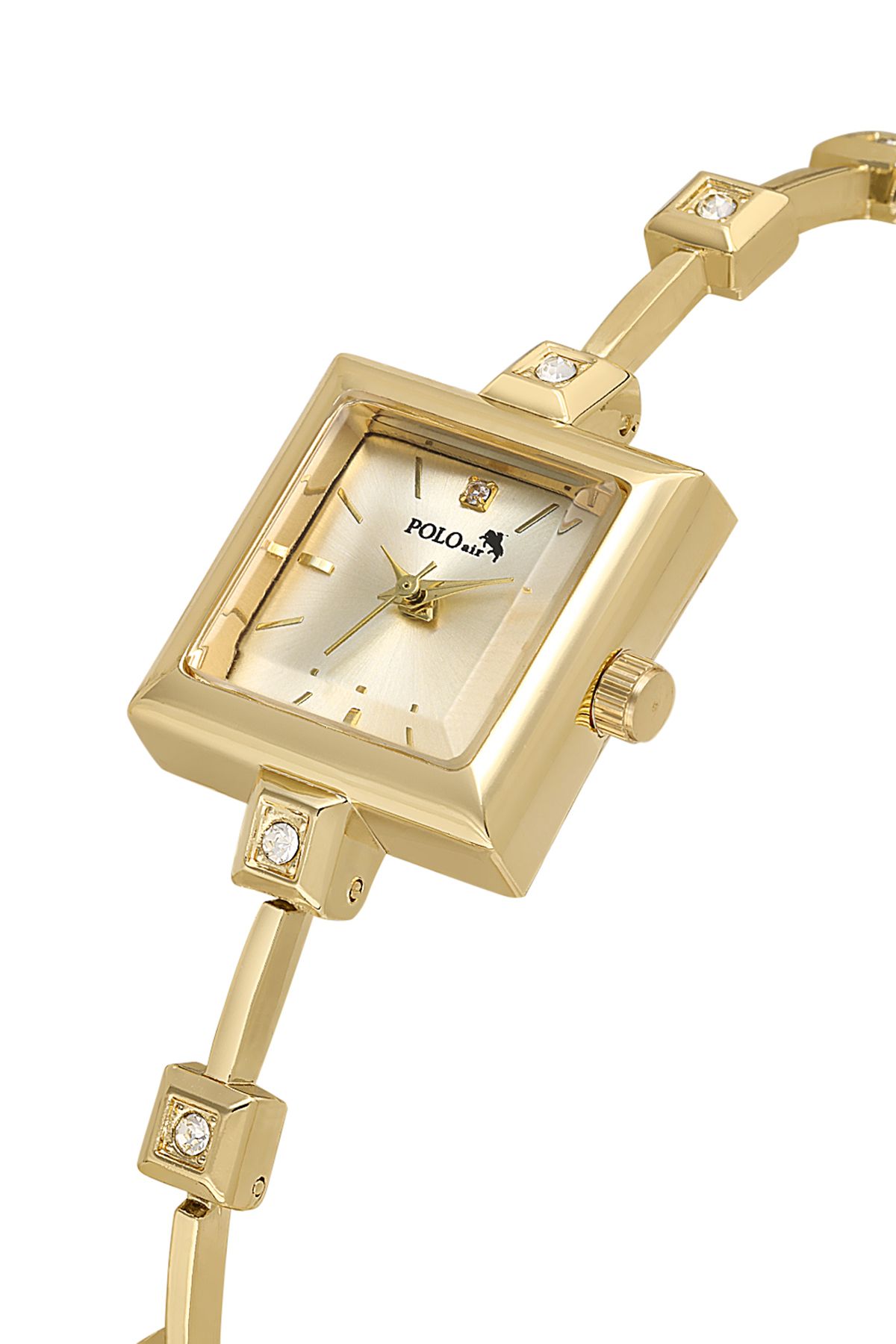 Polo Air Kare Kasa Taşlı Kordon Kadın Kol Saati Gold Renk PL-1543B1x