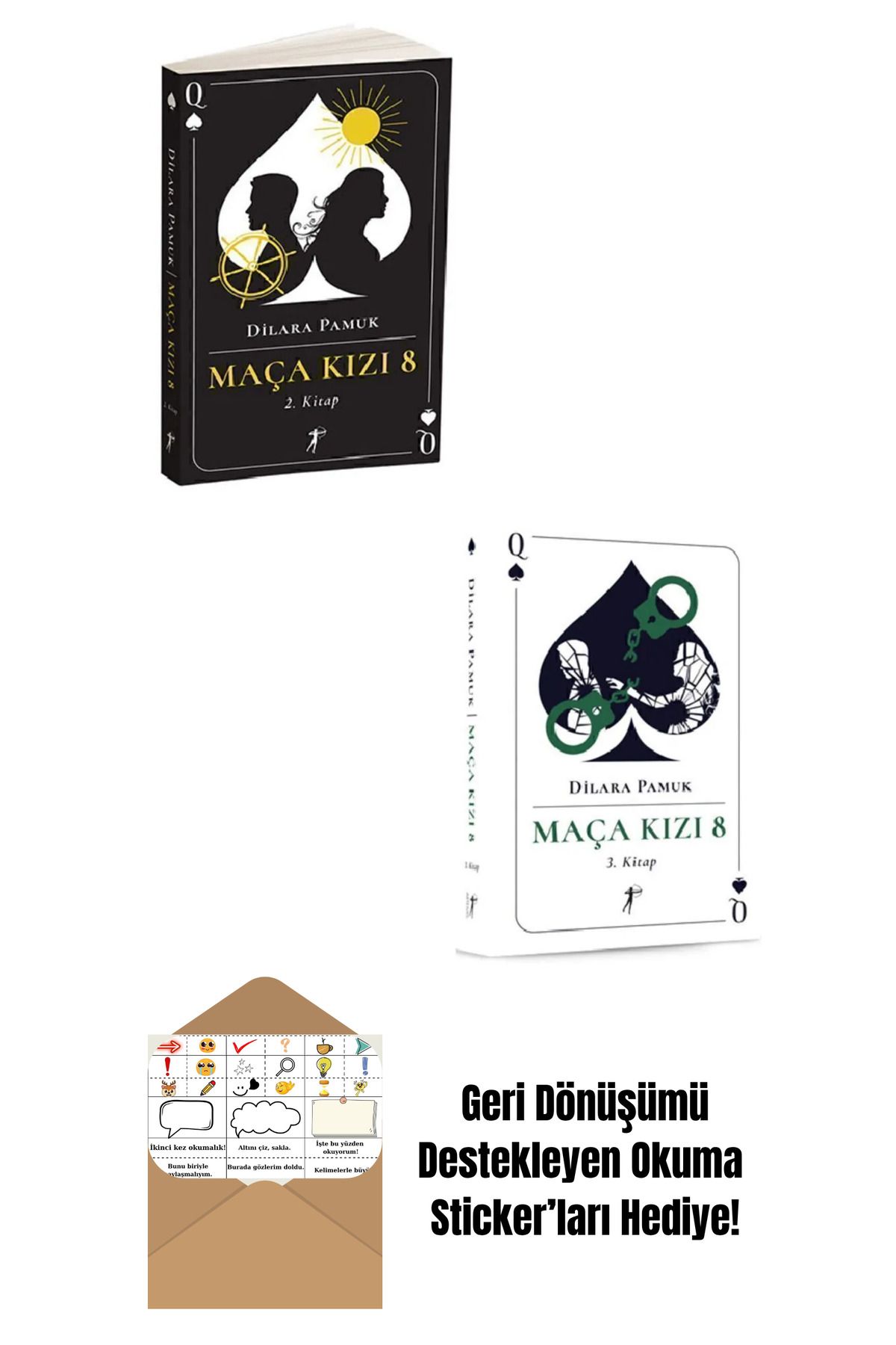Artemis Yayınları Maça Kızı 8 2. ve 3. Kitaplar 2'li Set + Okuma Sticker'ları