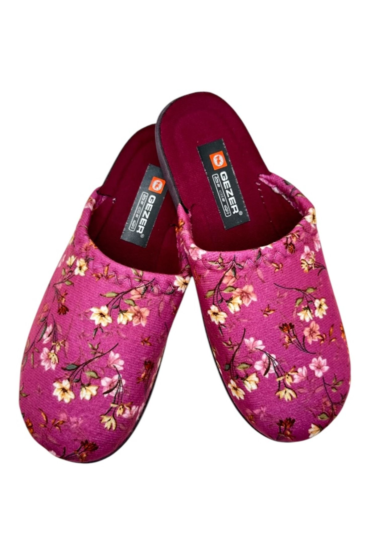 GEZER-Women's Slippers, Pink With Floral Print, Size 39, 24 Centimeters, Comfortable And Warm 1