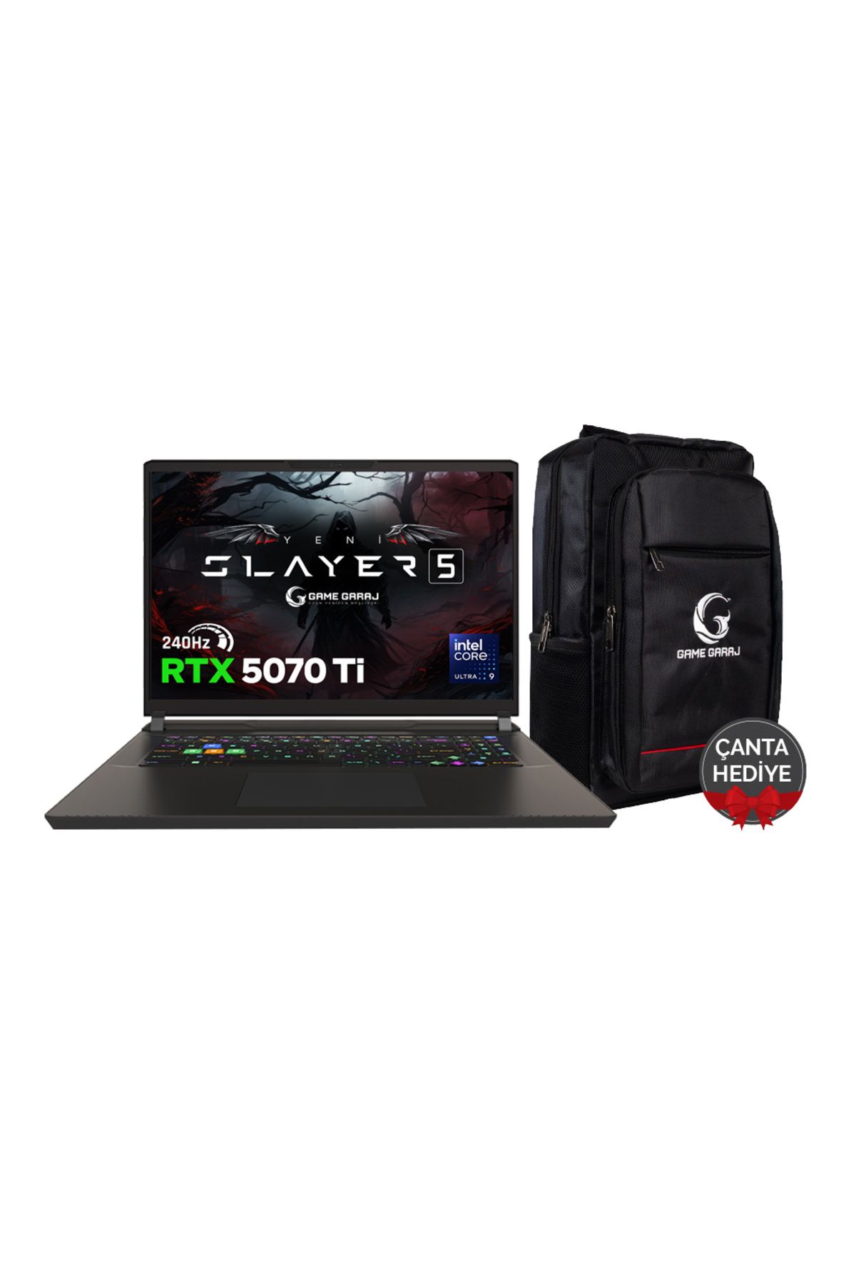 Game Garaj Slayer5 9XL-5070Ti C1 Intel U9 275HX 32GB 1TB RTX5070Ti 17" QHD+ 240Hz DOS Gaming Laptop