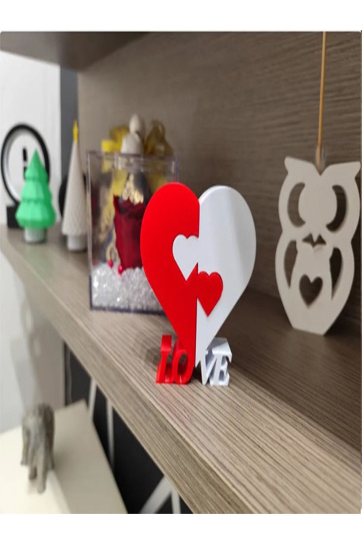 SerenityHaven İç içe Geçmeli Ev Dekorasyonu Kalp ve Love Yazısı