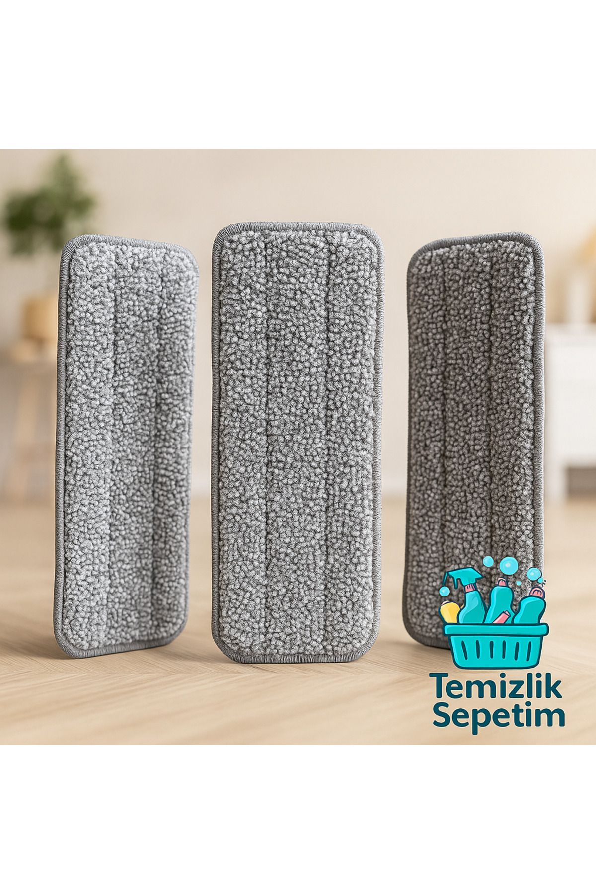 temizliksepetim Sprey Mop Uyumlu Mikrofiber Yedek Bez 3 Adet