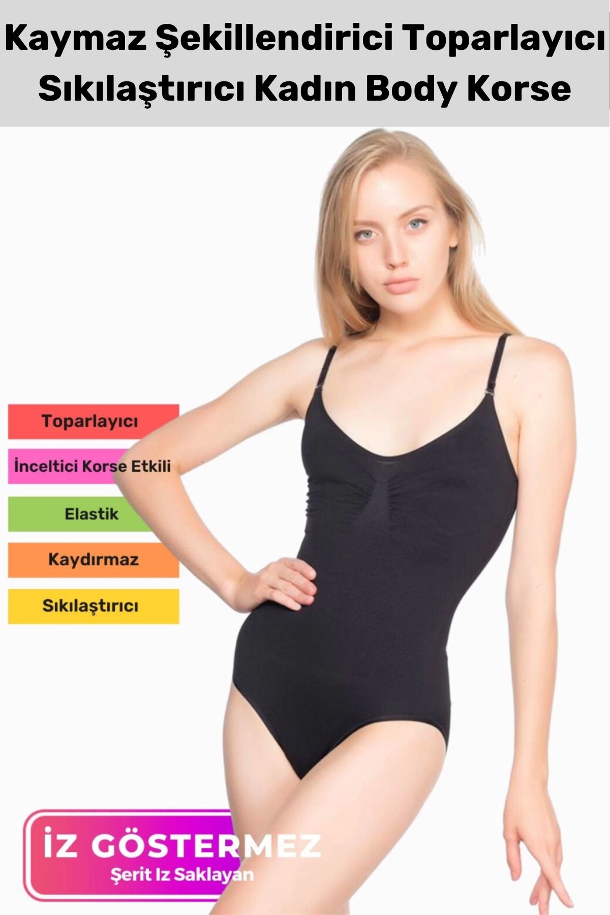 PeraNova Premium İz Göstermeyen Kaymaz Şekillendirici Toparlayıcı Sıkılaştırıcı Kadın Body Korse