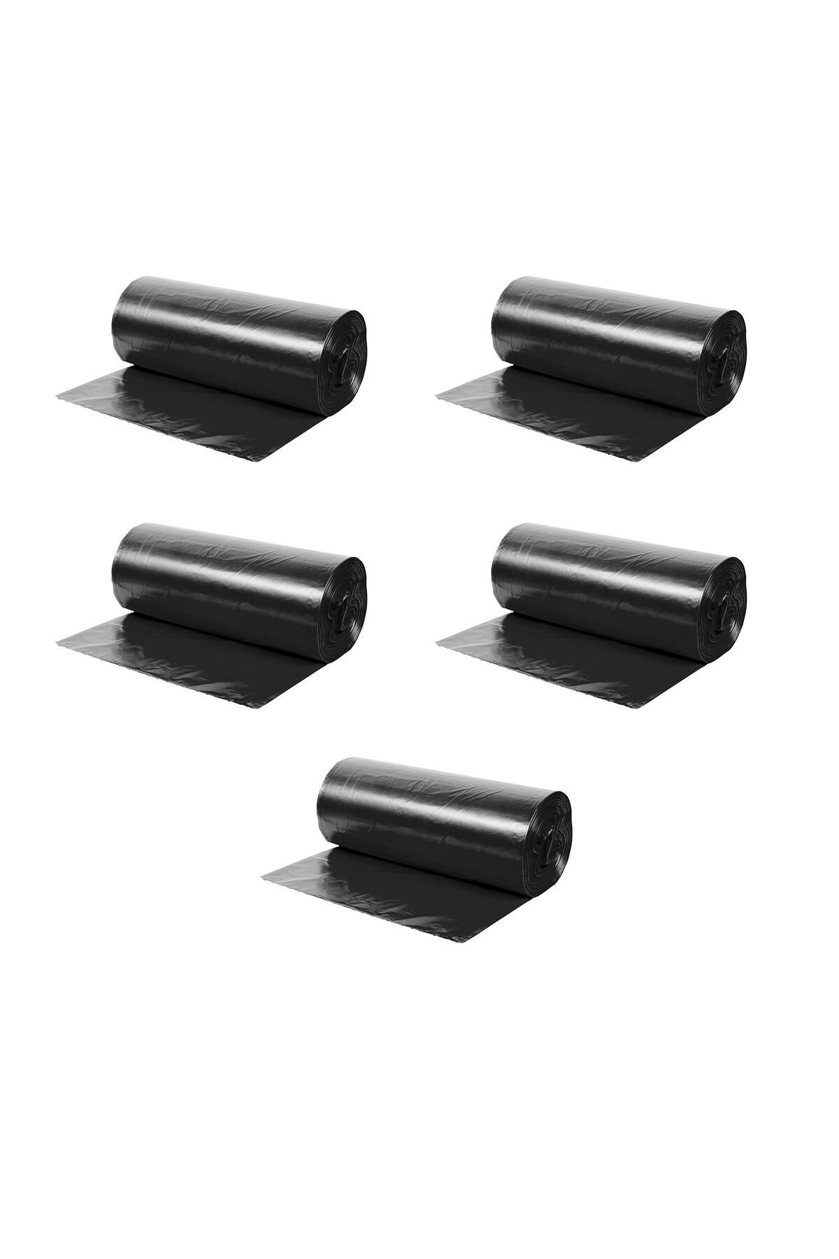 omeyva Endüstriyel Jumbo Boy Siyah Çöp Torbası Poşeti - 700 Gr. - 90 Litre - 80 x 110 Cm / 10 Adetlik 5 Rul