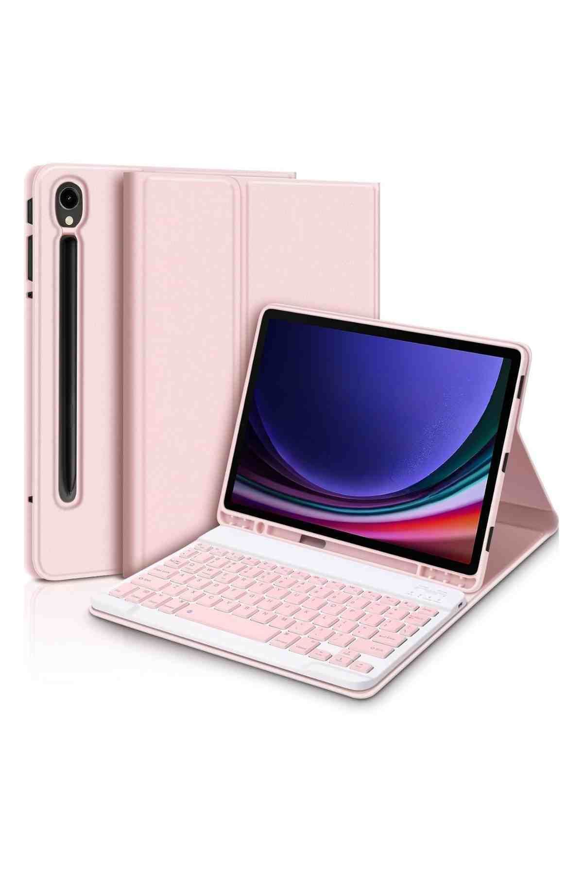 Fuchsia Galaxy Tab S9 / S9 FE Uyumlu 10.9" Klavyeli Tablet Kılıfı