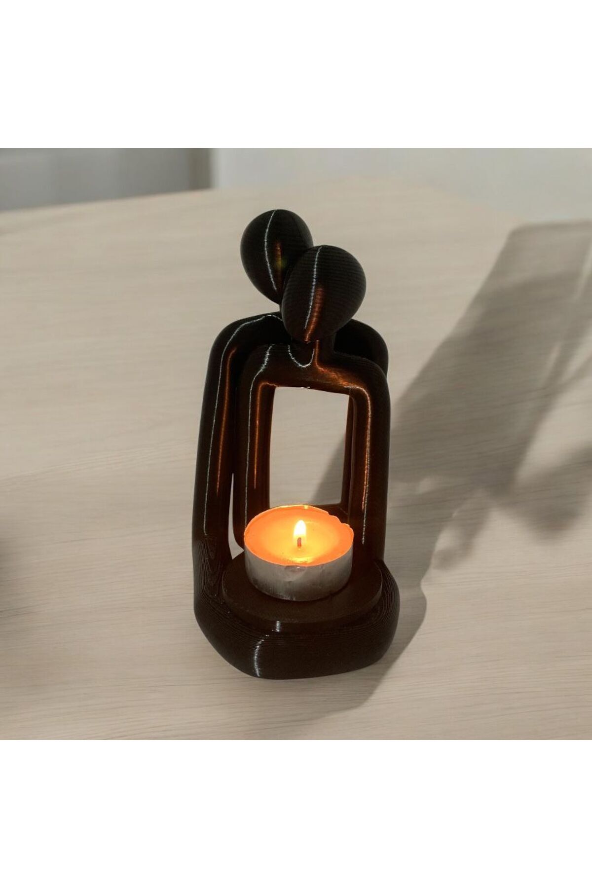 SerenityHaven Sarılan Çift İskandinav Mumluk