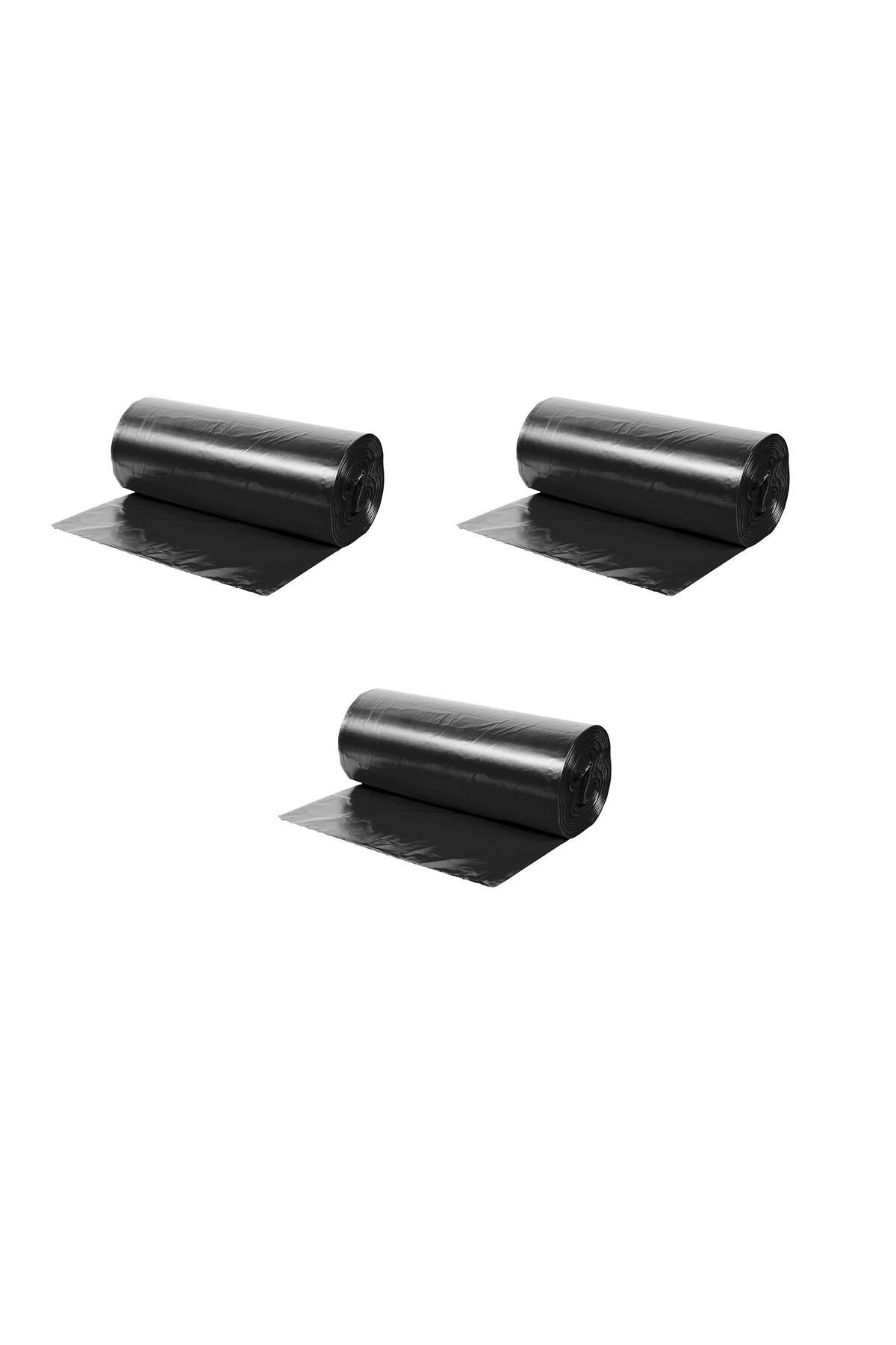 omeyva Endüstriyel Jumbo Boy Siyah Çöp Torbası Poşeti - 700 Gr. - 90 Litre - 80 x 110 Cm / 10 Adetlik 3 Rul