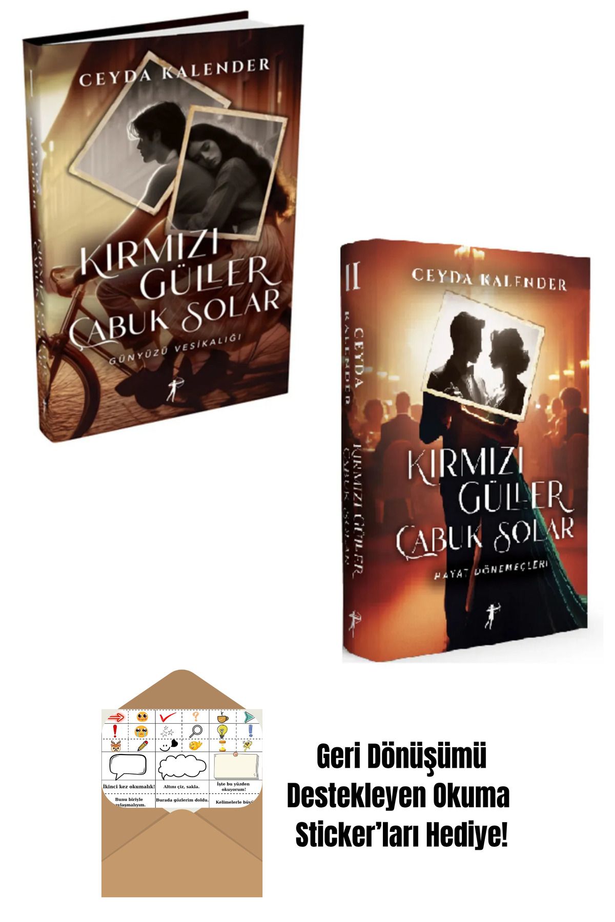 Artemis Yayınları Kırmızı Güller Çabuk Solar 2 Kitap Set (Ciltli) + Okuma Sticker'ları