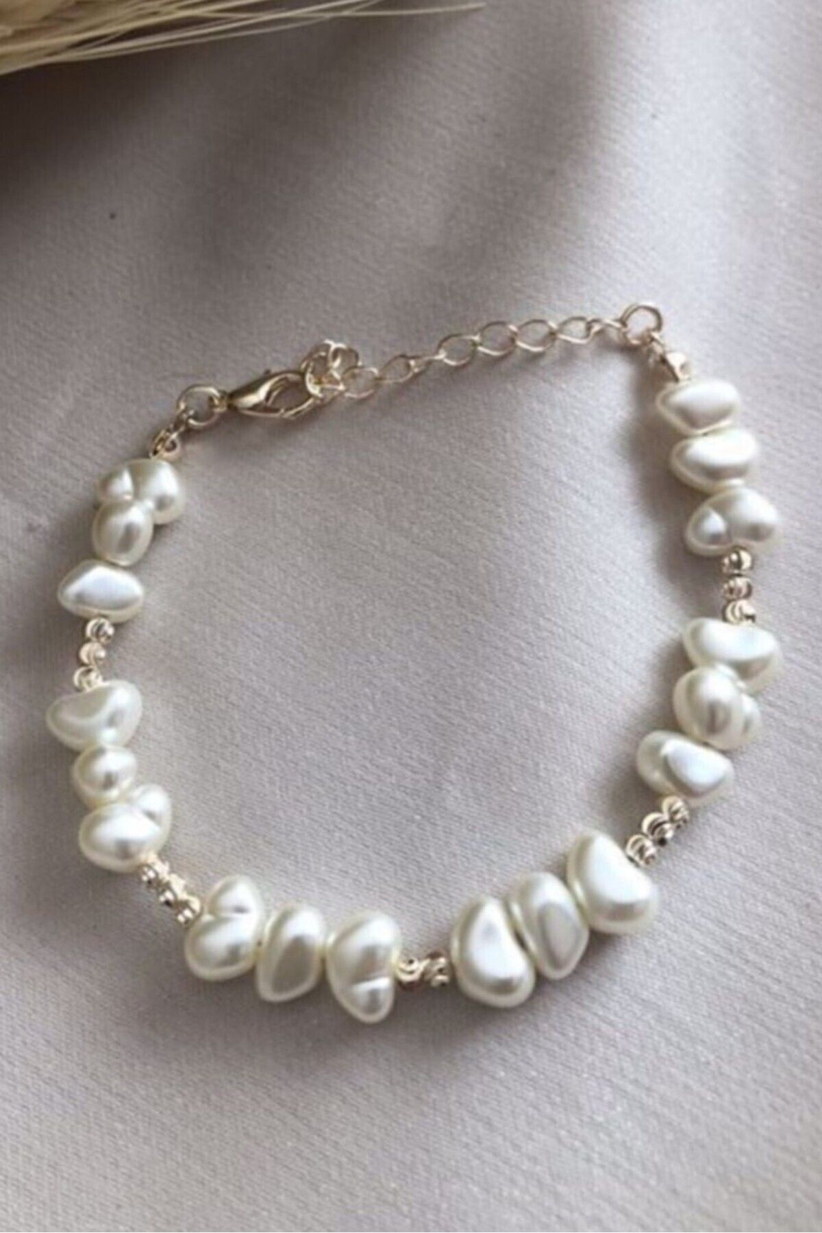 JEWELRY Şekilsiz Barok Inci Bileklik