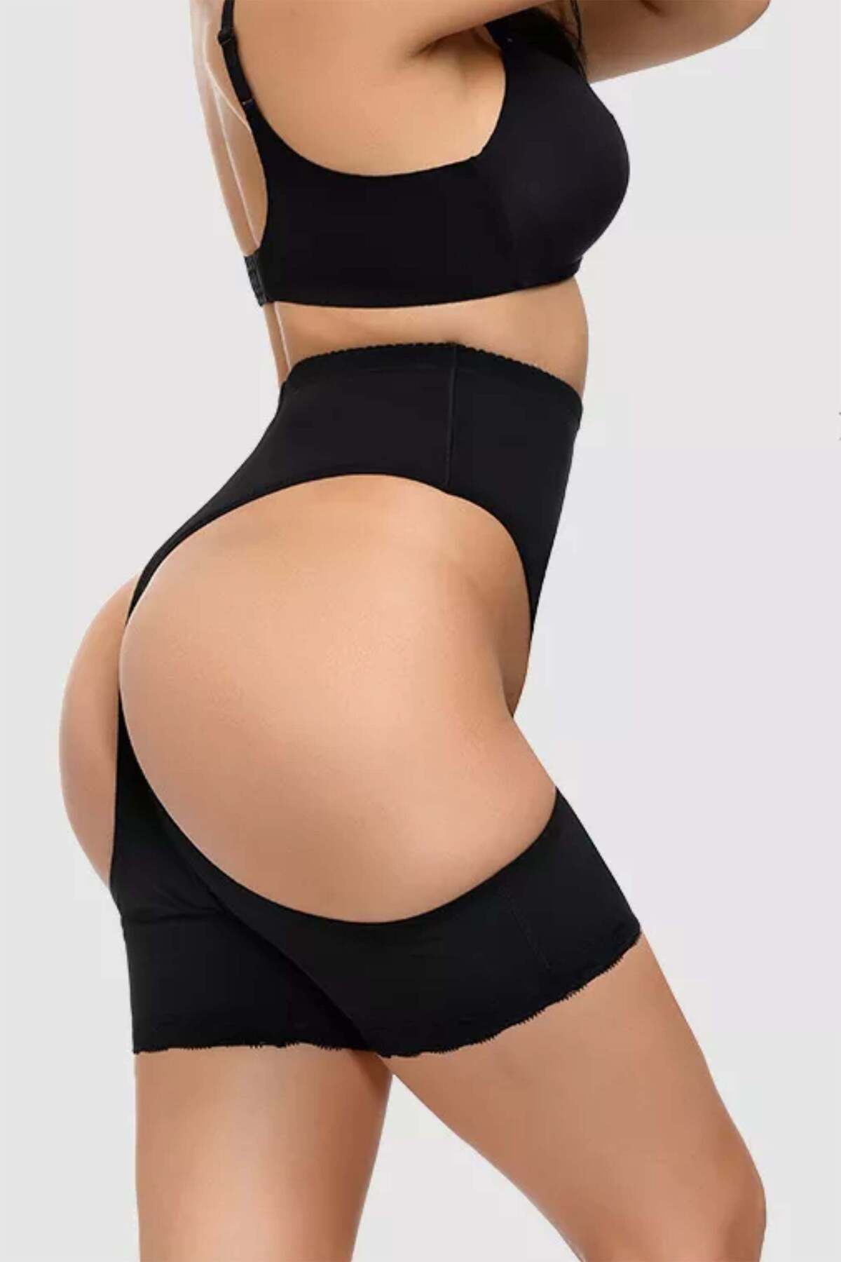 Linovit-Chiloți modelatori Lily - Push-up și corset - Negri - L/XL, Negru 4