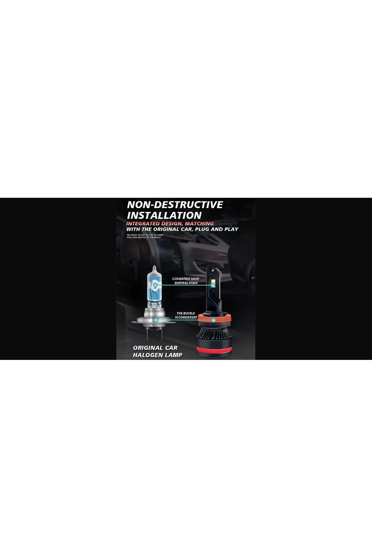AUTOREY-Set de 2 becuri LED auto H7 55w/bec 20000 lumeni 6500K AUTO 12-24 volți CSP Canbus 4