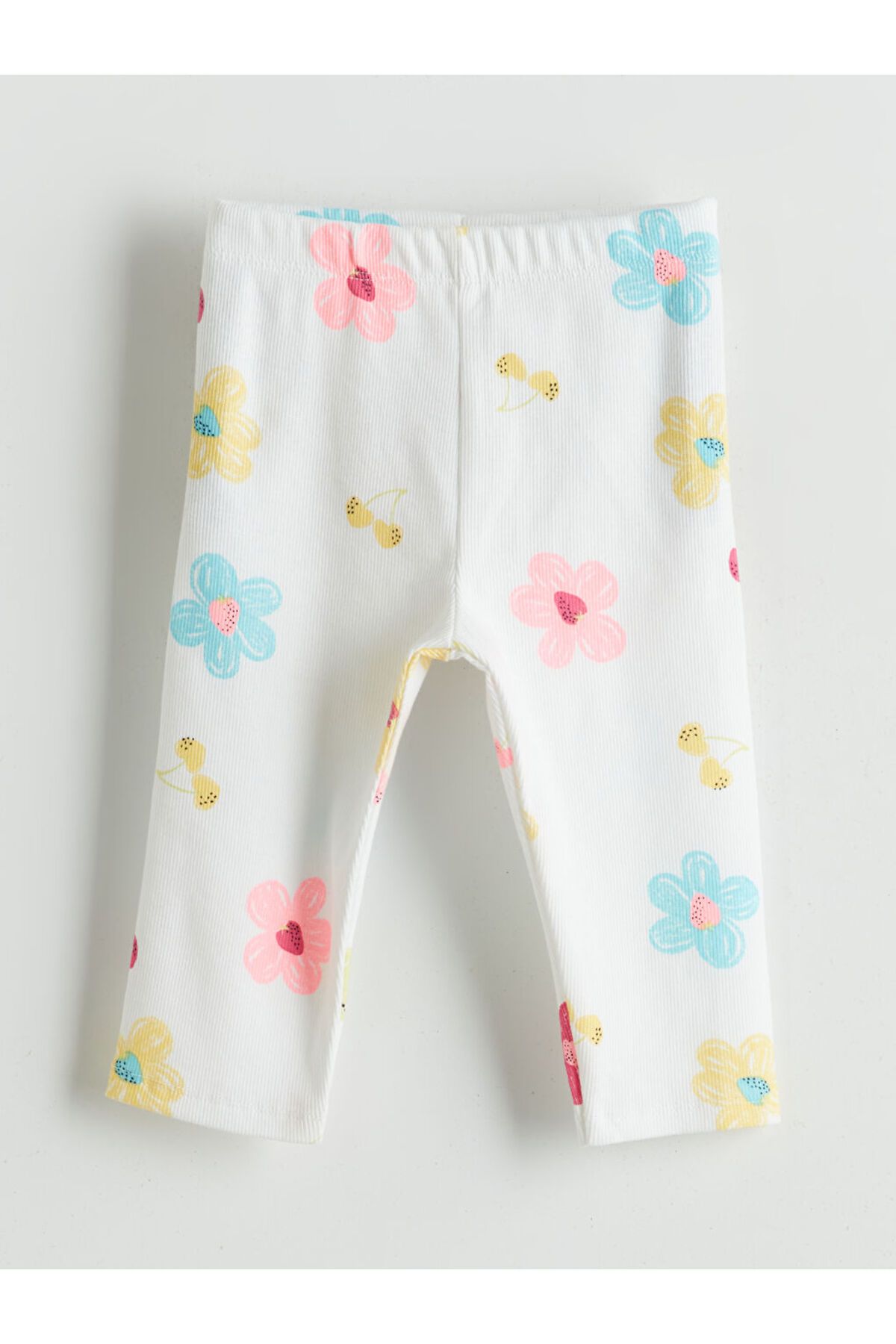 LC Waikiki Yeni Sezon Beli Lastikli Cicekli Kiz Cocuk 3/4 Boy Tayt - S5HG06Z1