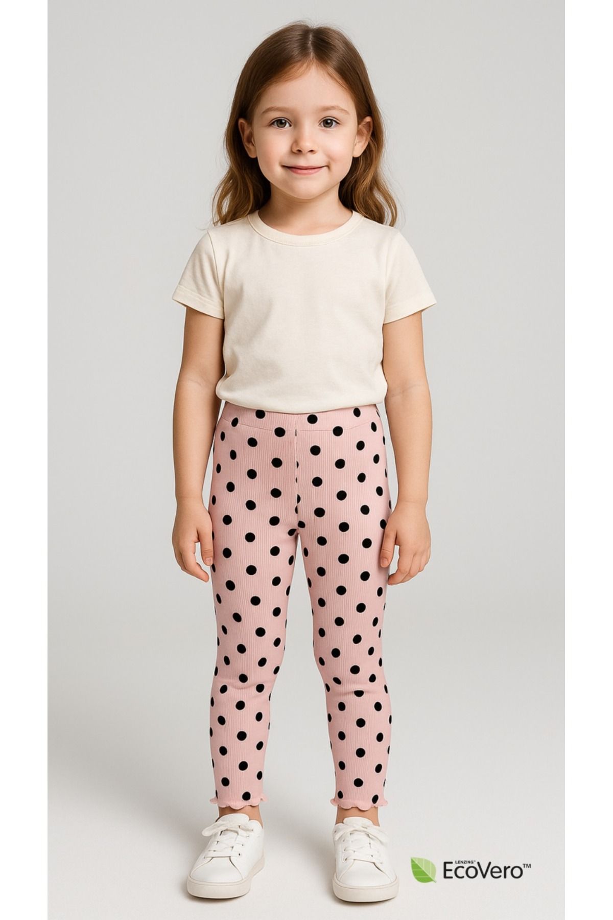 Kyex PURE DOTS Kız Çocuk Yazlık Puantiyeli Kavuniçi Tayt