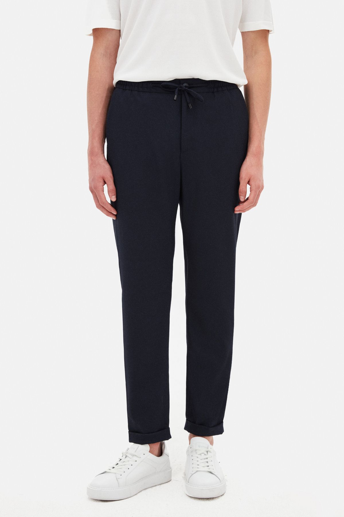 Tween Relaxed Fit (PİLESİZ) Lacivert Armürlü Kumaş Pantolon