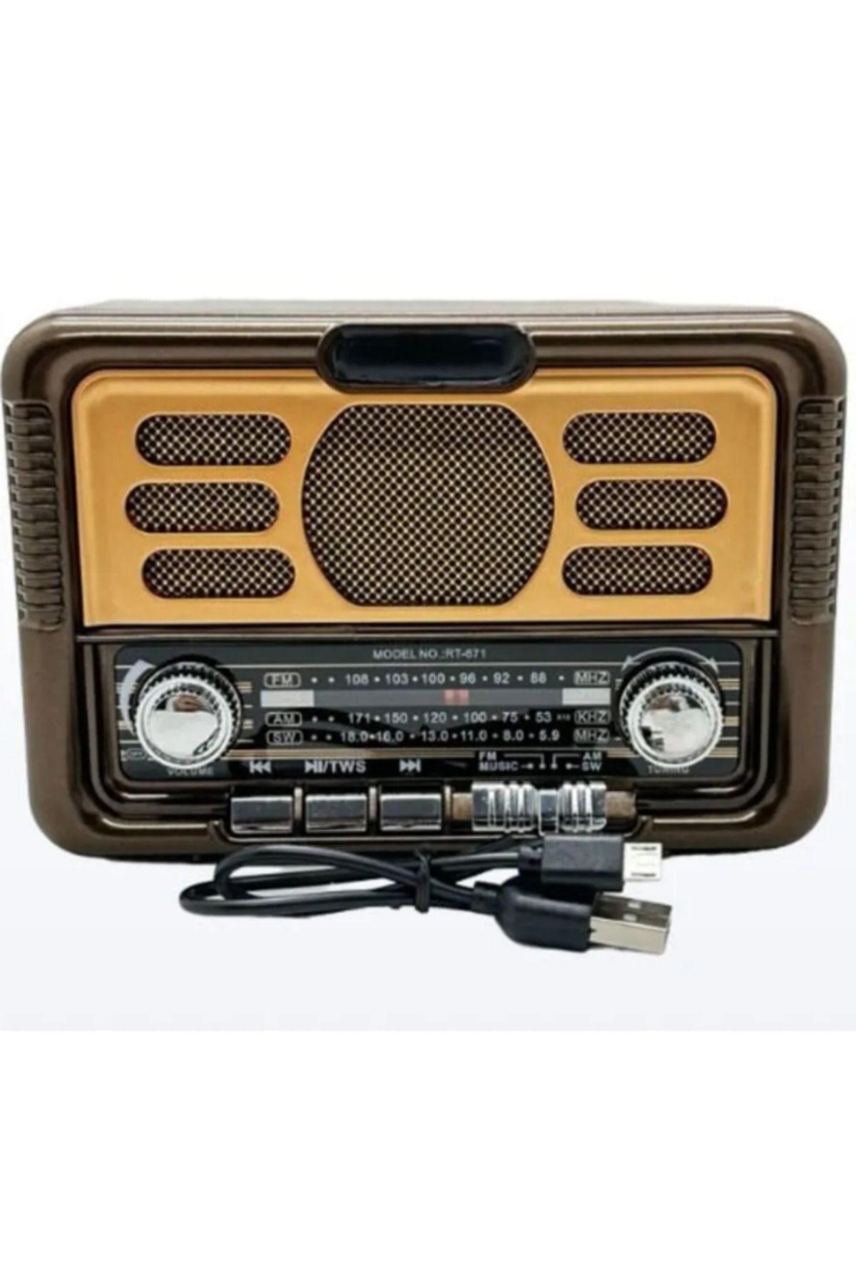 SEDAŞ LIVING UNITS Everton Rt-671 Bluetooth Fm/Usb/Tf/Aux Şarjlı Solar Nostaljik Radyo Güneş Panelli