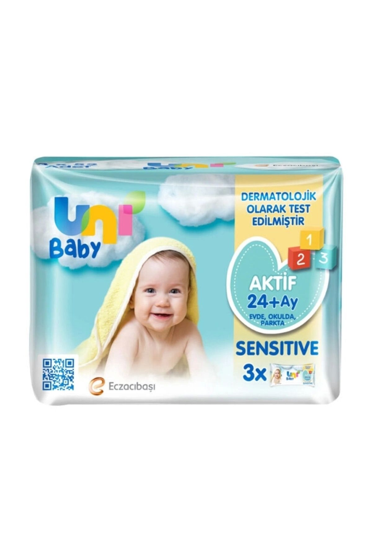Finetoo Uni Baby Aktif Sensitive Islak Havlu Mendil 3Lü 156 Yaprak
