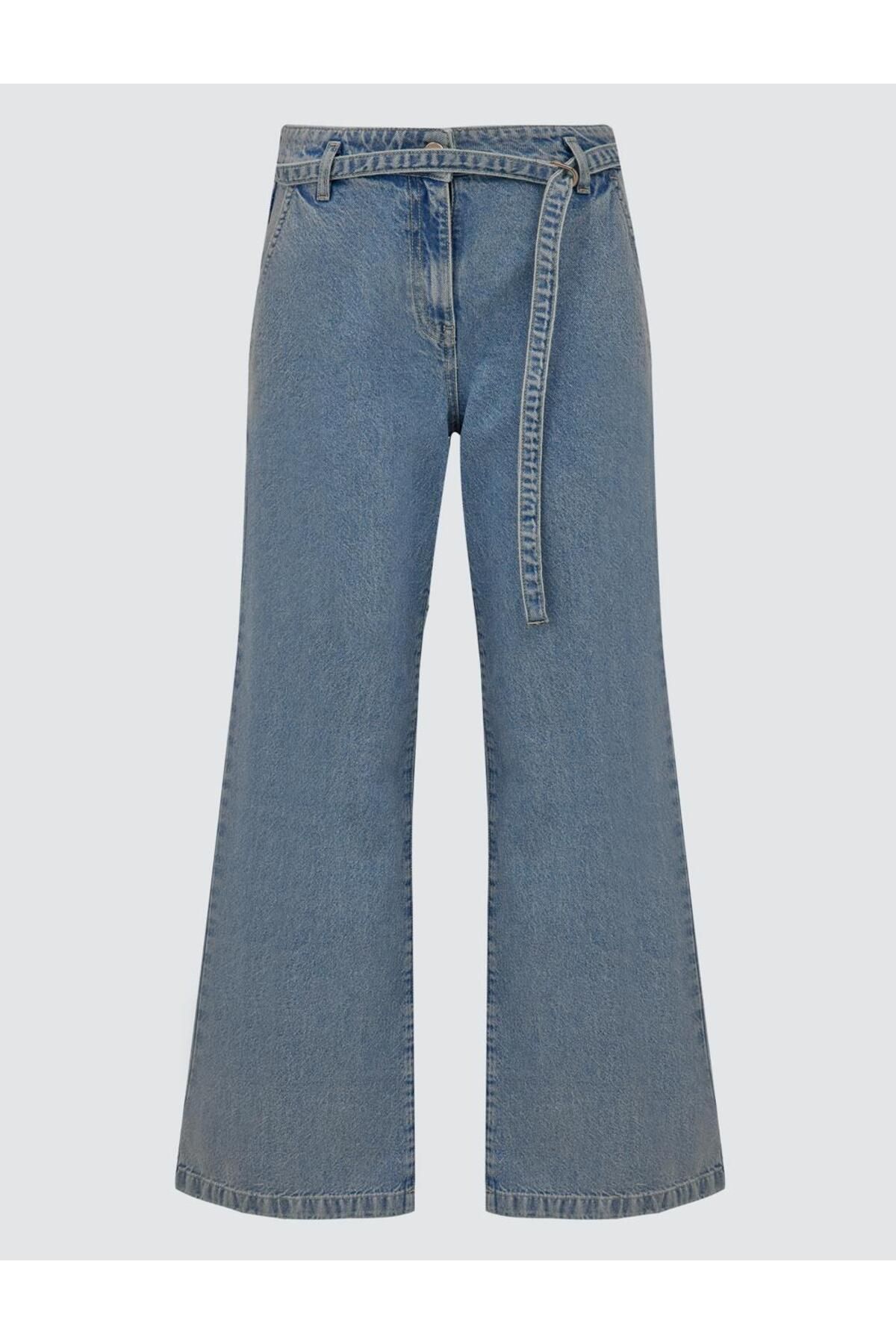 Jimmy Key Lıght Rodeo Normal Bel Bol Paça Kemer Detaylı Denim Pantolon