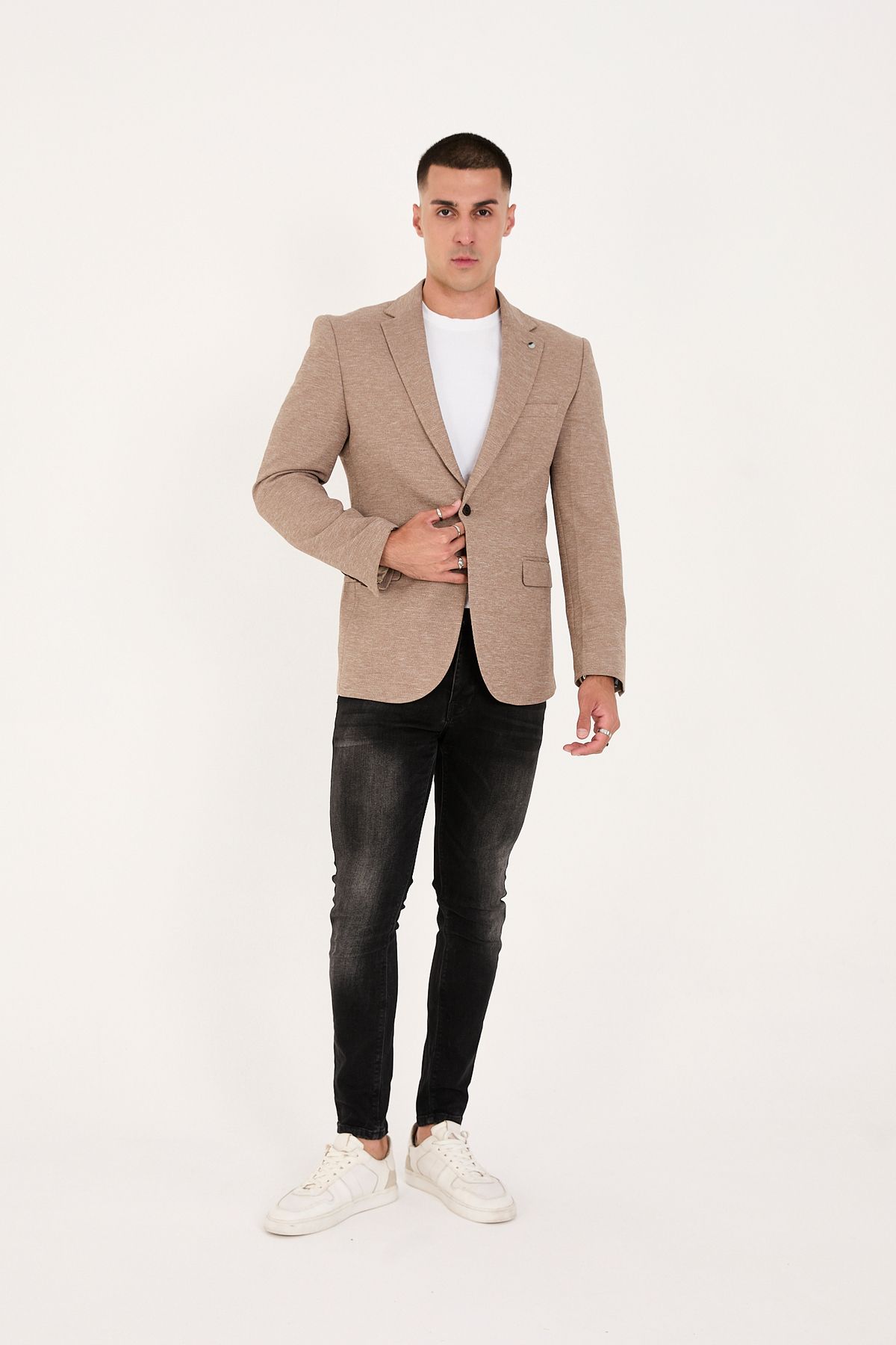 LEBS Likralı Örme Kumaş Slim Fit Erkek ceket