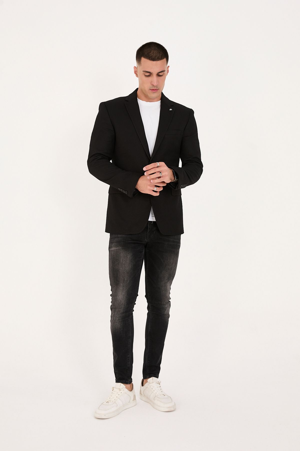 LEBS Likralı Örme Kumaş Slim Fit Erkek ceket