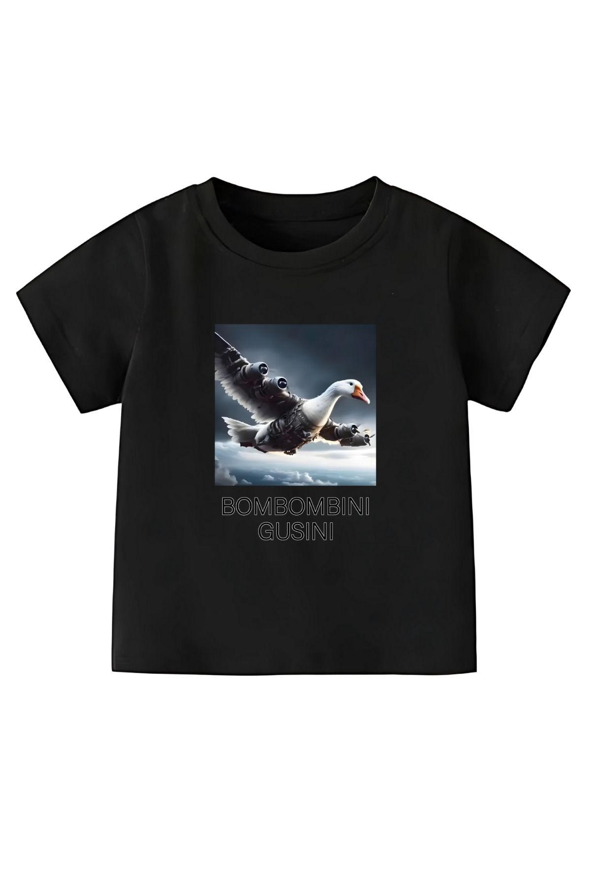 MECH BUTİK Bombombini Gusini Baskılı Siyah-Beyaz Kadın-Erkek Unisex Tişört T-Shirt