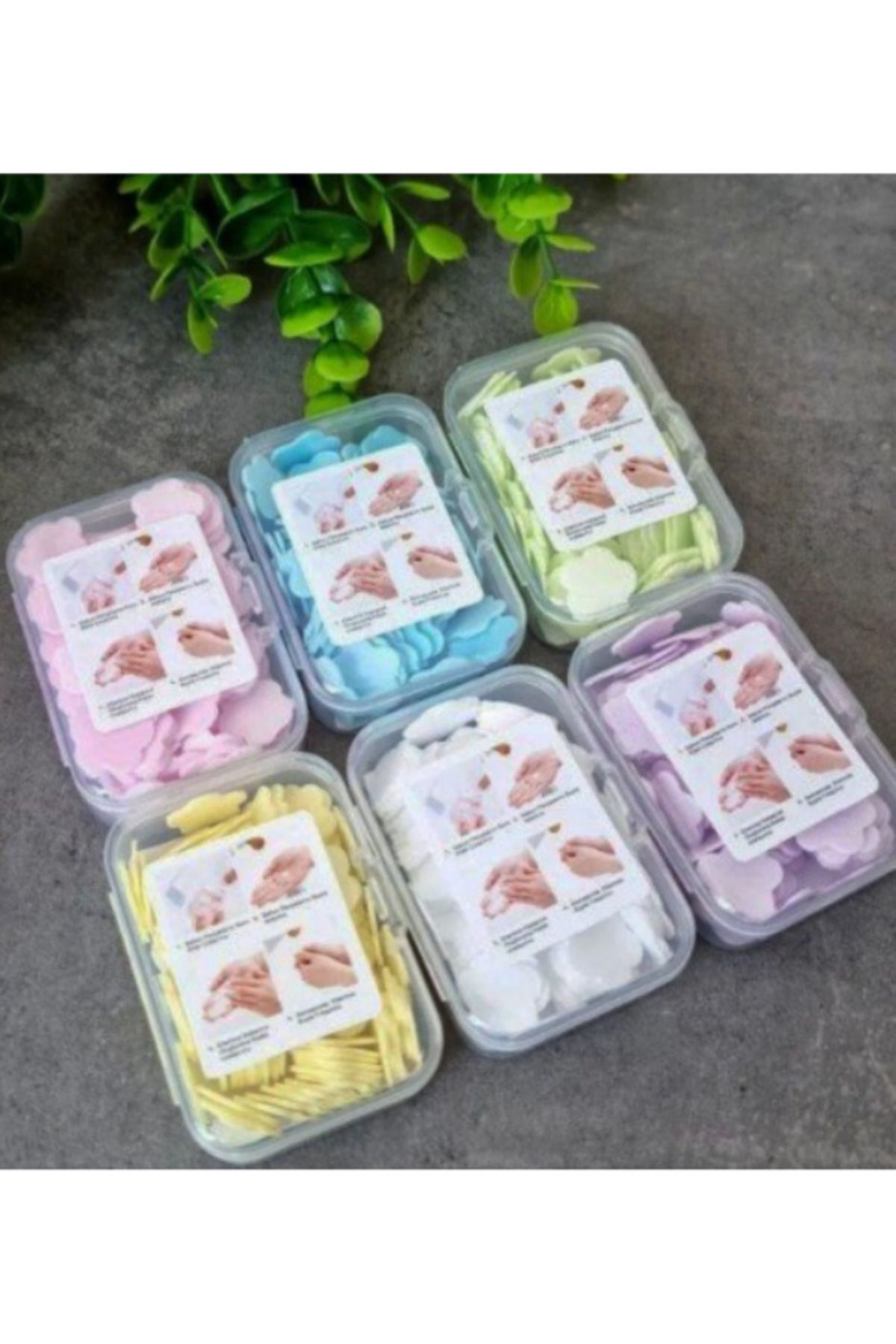 Parmeva 2 Kutu Sihirli Sabun Mini Çiçek Desenli Taşınabilir Pratik Temizlik Sabunu