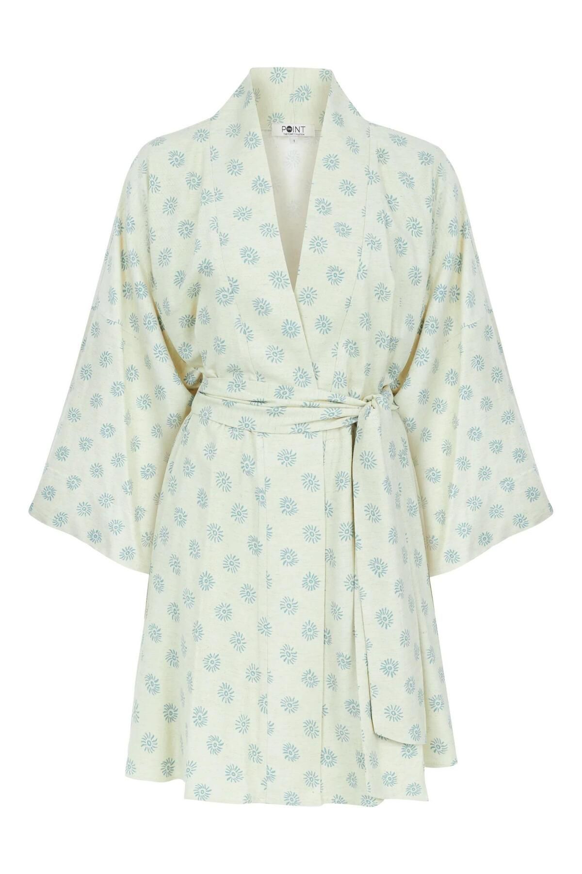 Tpc.Point Collection Kadın Ekru Bel Bağlamalı Puchta Kimono