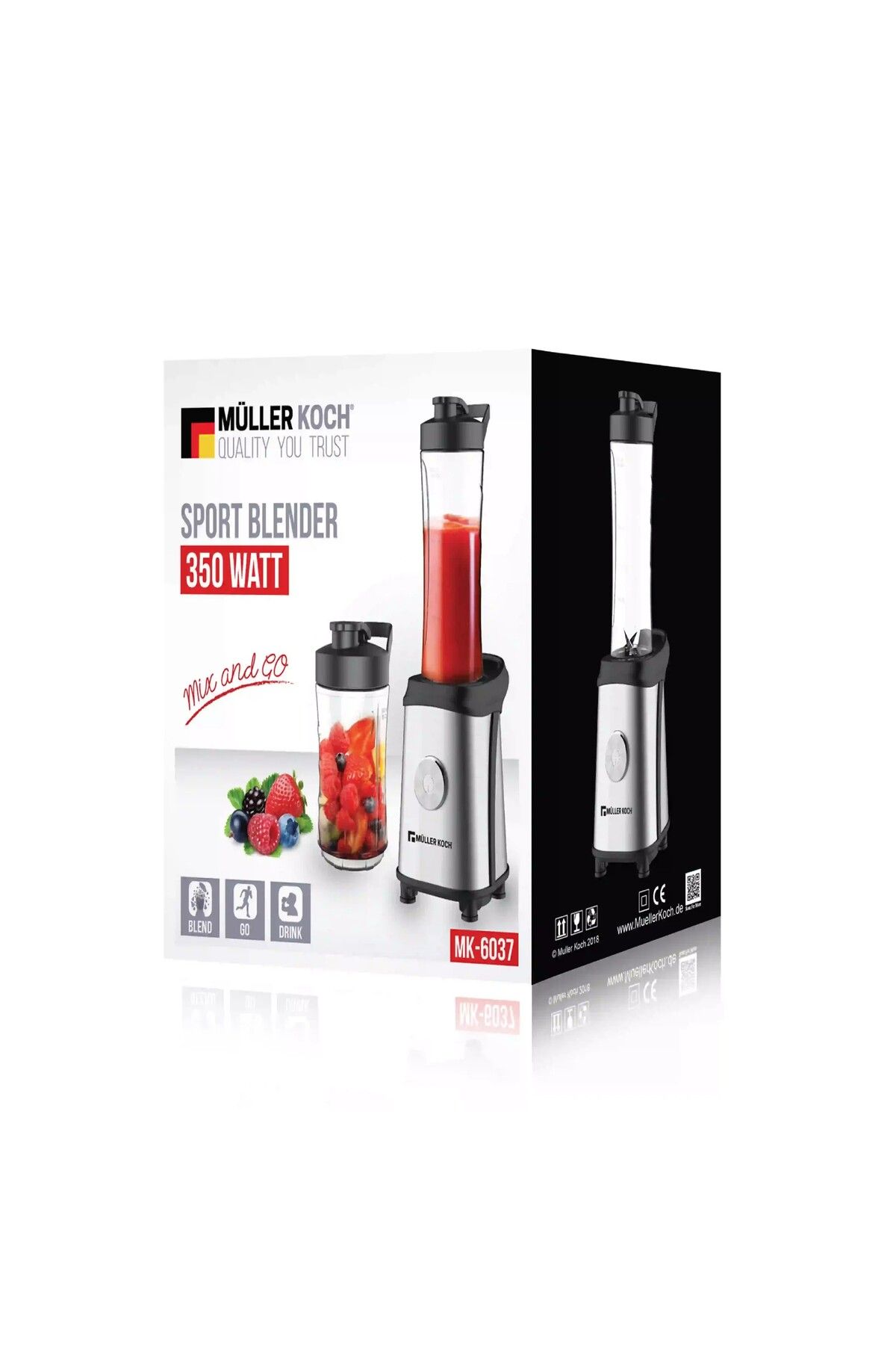 Muller Koch-Mueller Koch 350W Sports Blender with 600ml and 300ml Bowls, BPA Free, Model MK-6037 7