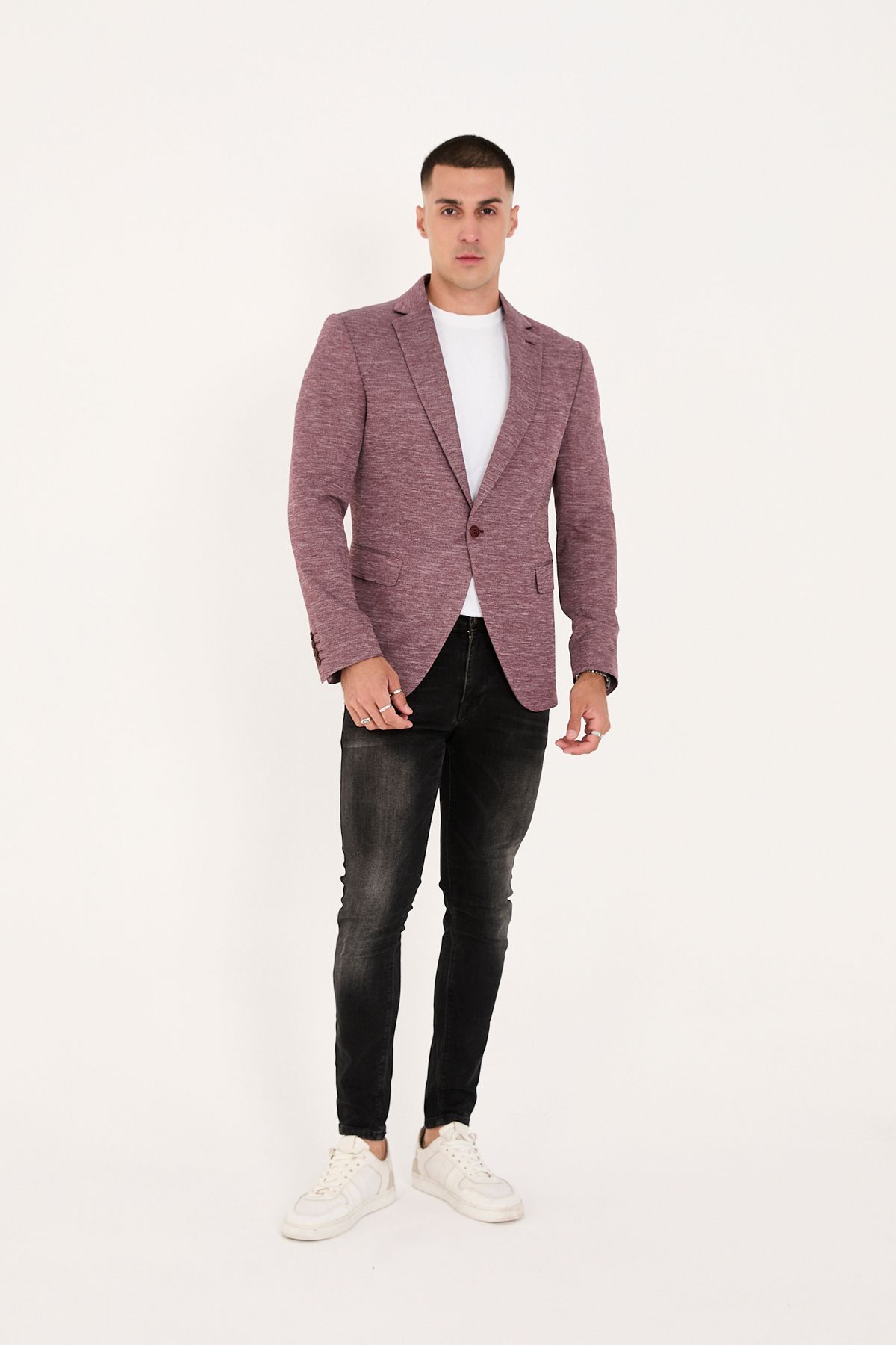 LEBS Likralı Örme Kumaş Slim Fit Erkek ceket